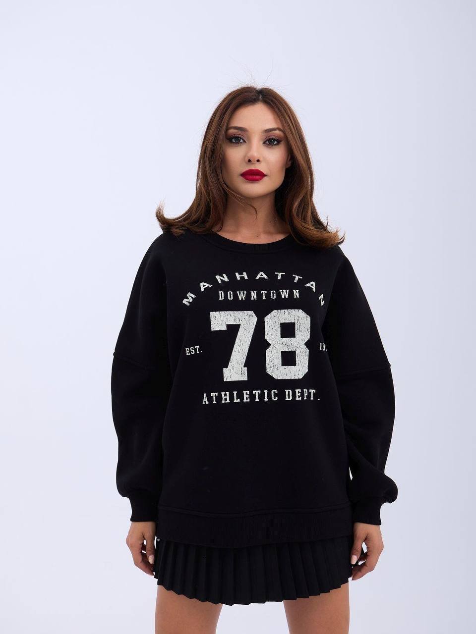 Baskılı 3 Iplik Şardonlu Sweatshirt