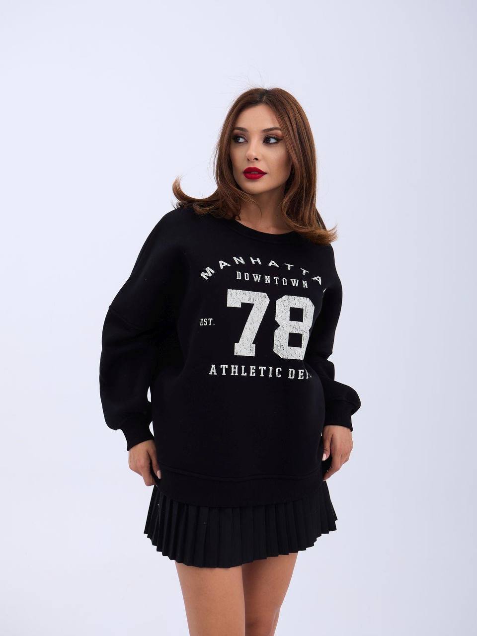 Baskılı 3 Iplik Şardonlu Sweatshirt