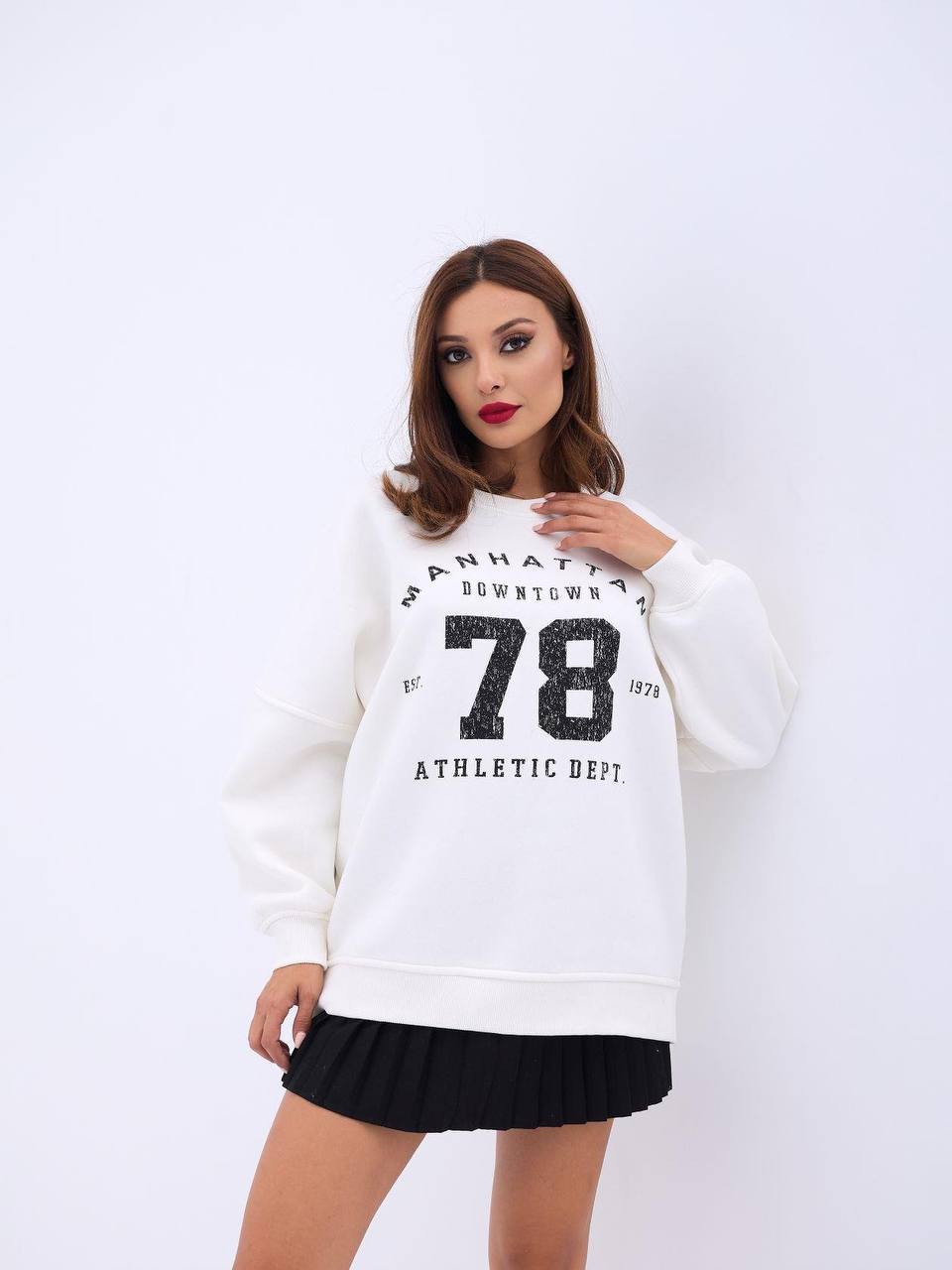 Baskılı 3 Iplik Şardonlu Sweatshirt