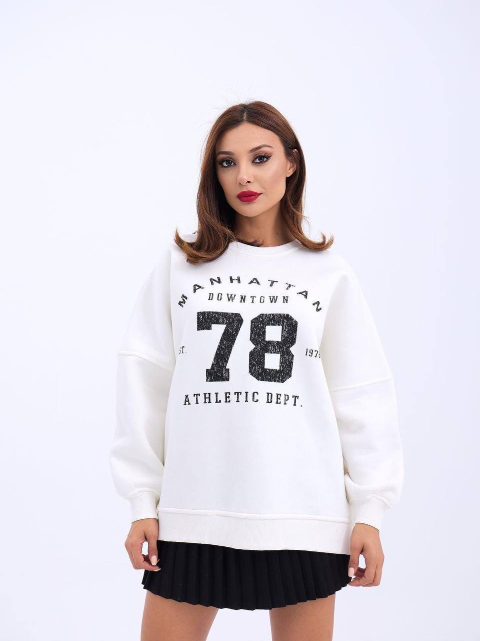 Baskılı 3 Iplik Şardonlu Sweatshirt