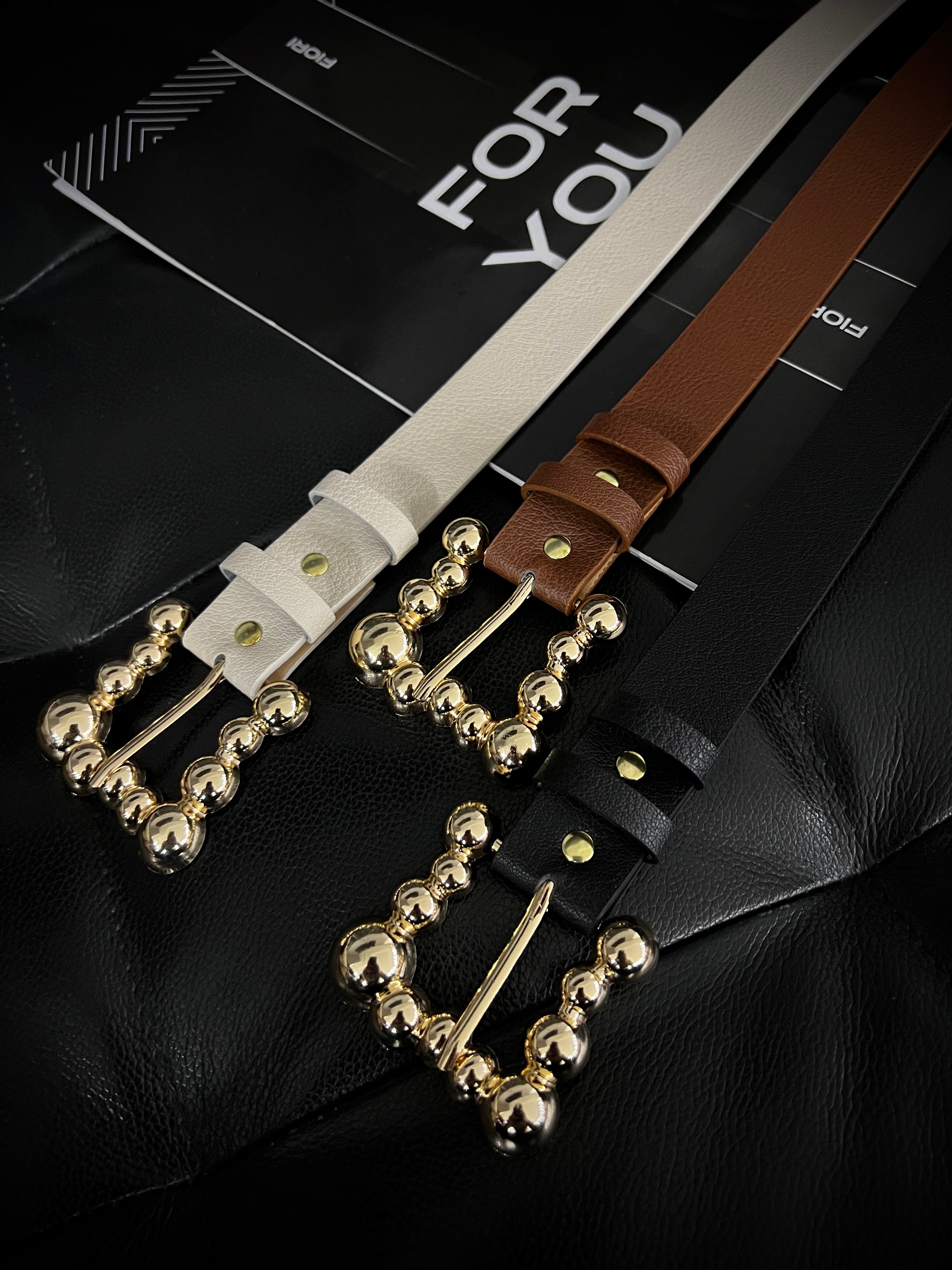 Bubble Gold Buckle Women's Belt