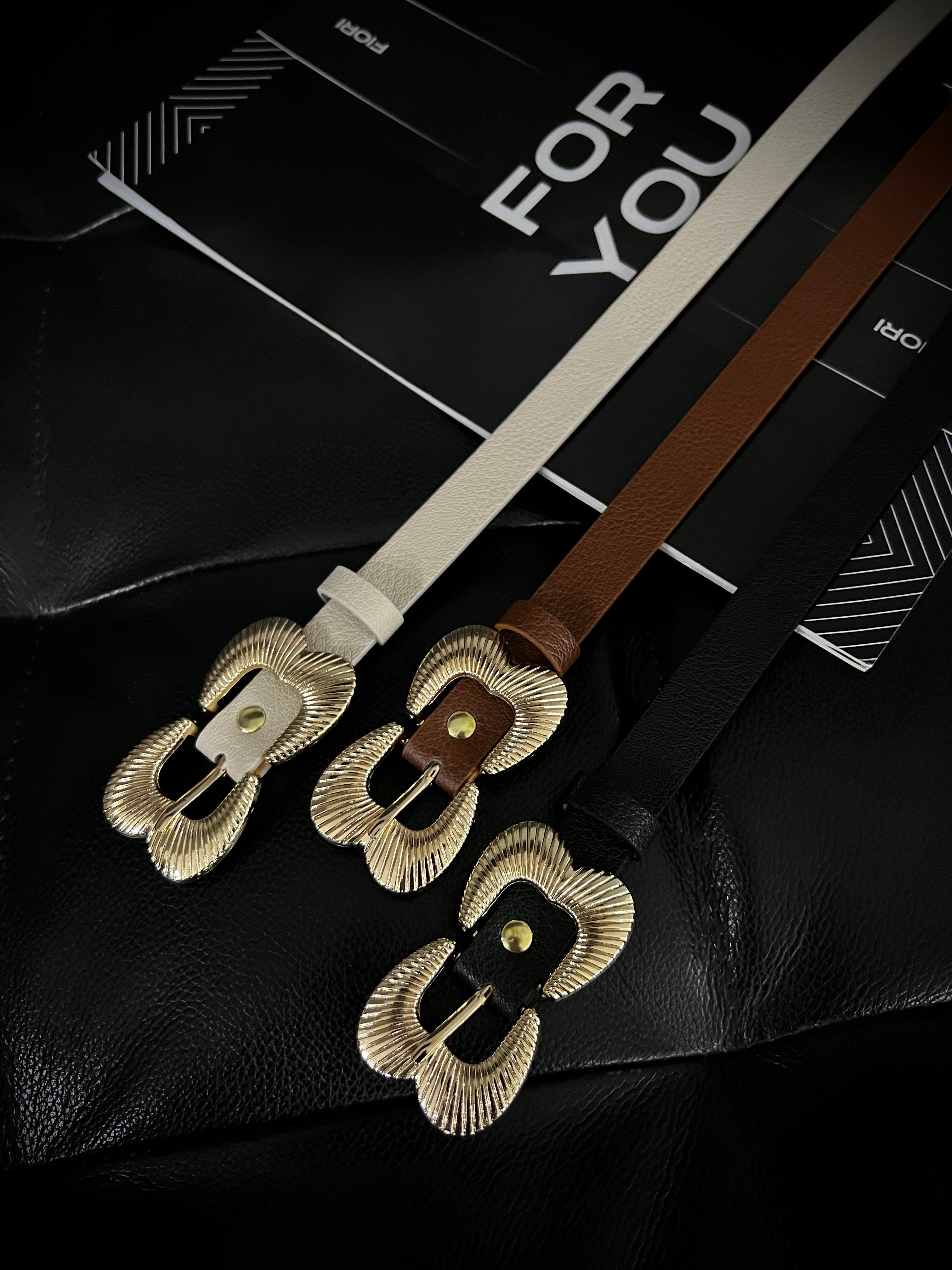 Gold Double Buckle Women's Belt