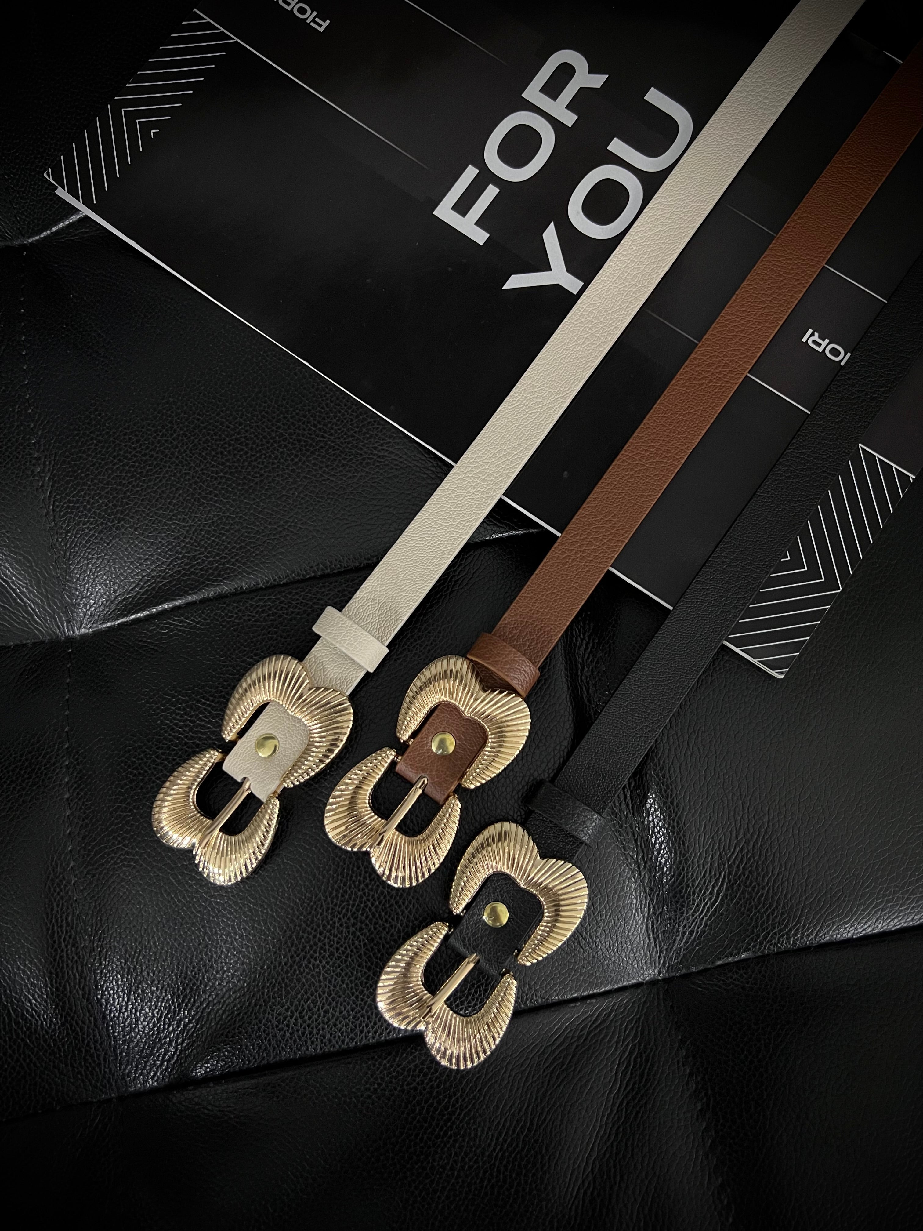 Gold Double Buckle Women's Belt