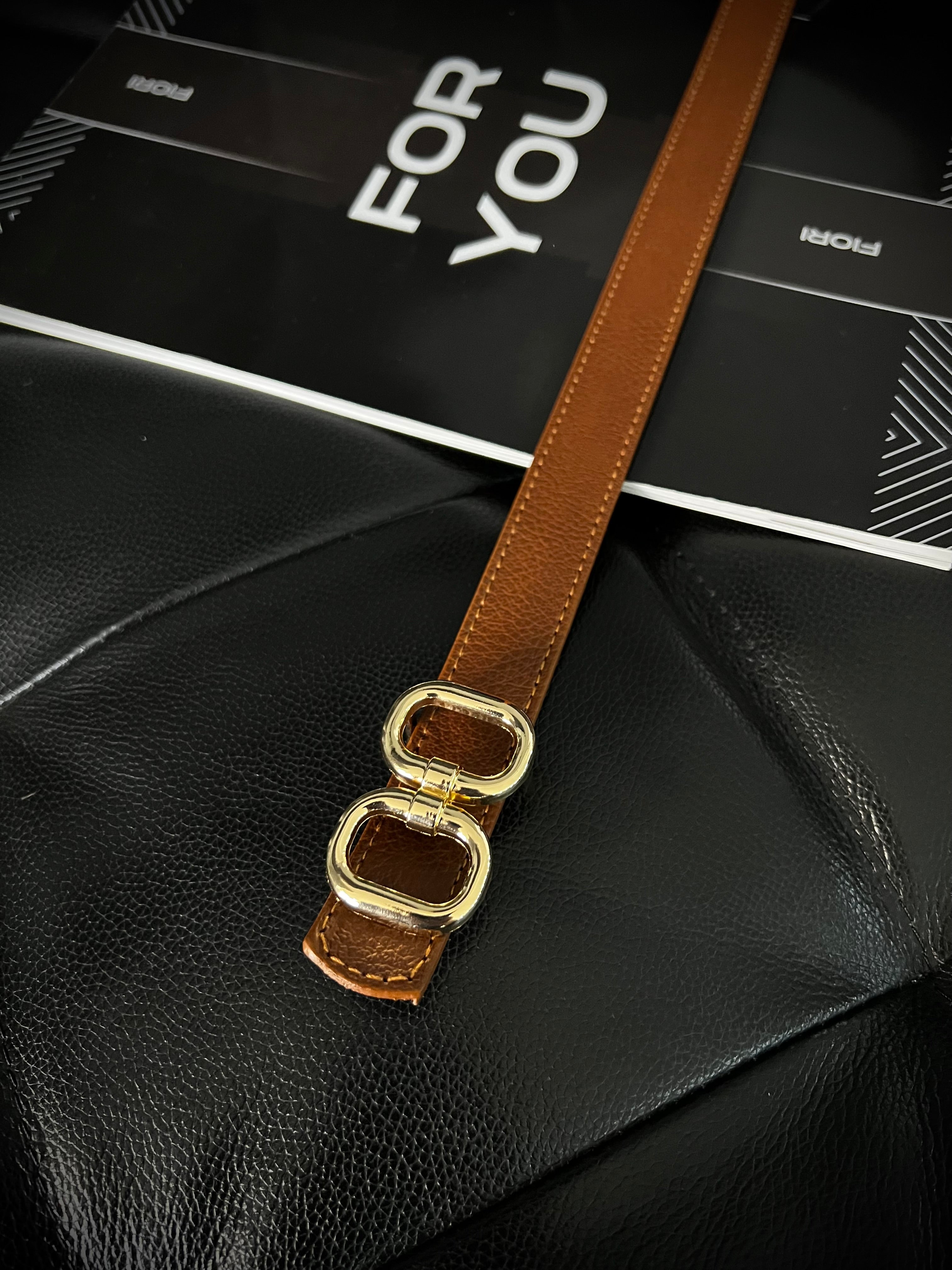 Fiori Çift Gold Tokalı Ince Kadın Kemeri