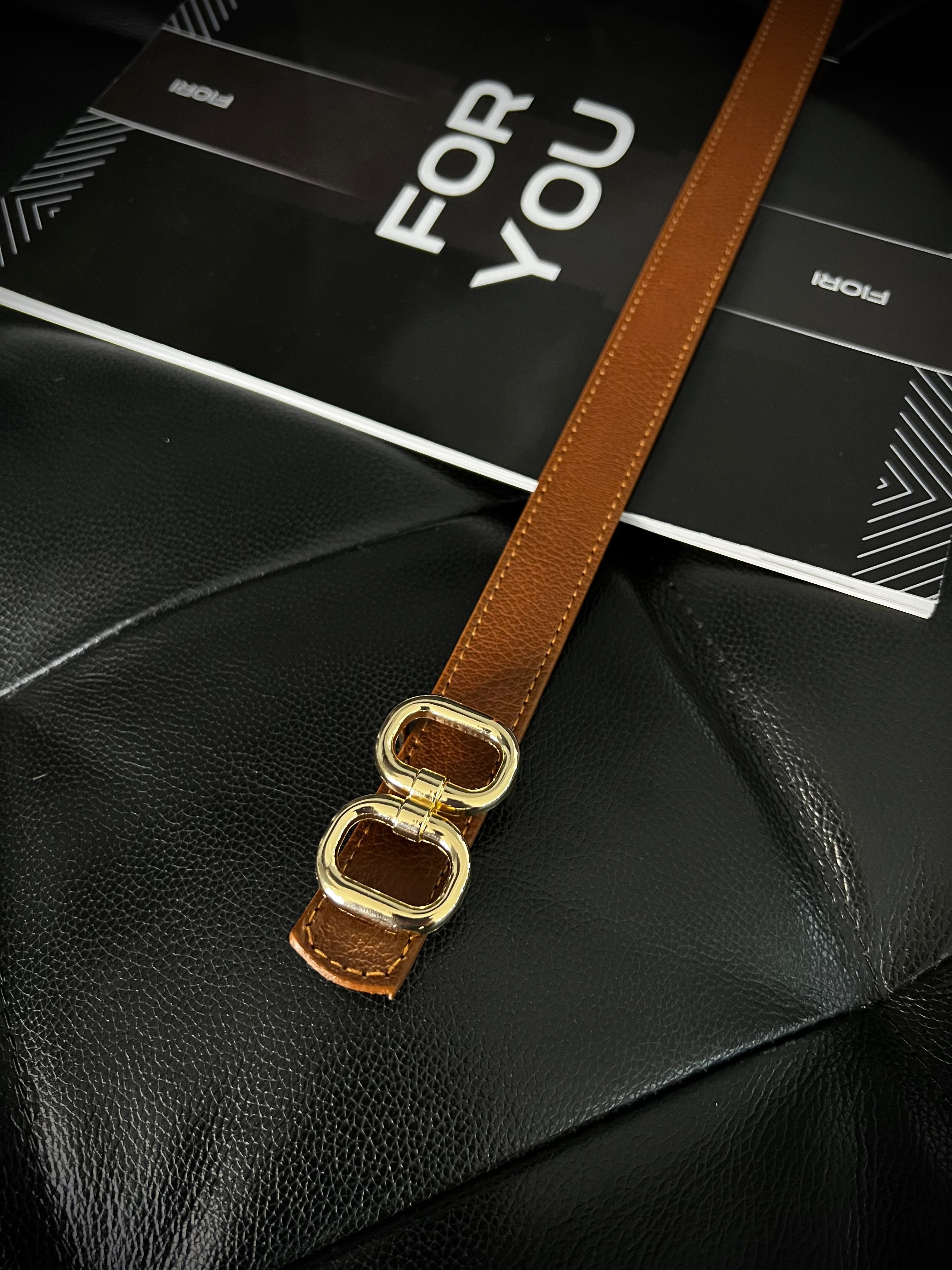 Fiori Çift Gold Tokalı Ince Kadın Kemeri