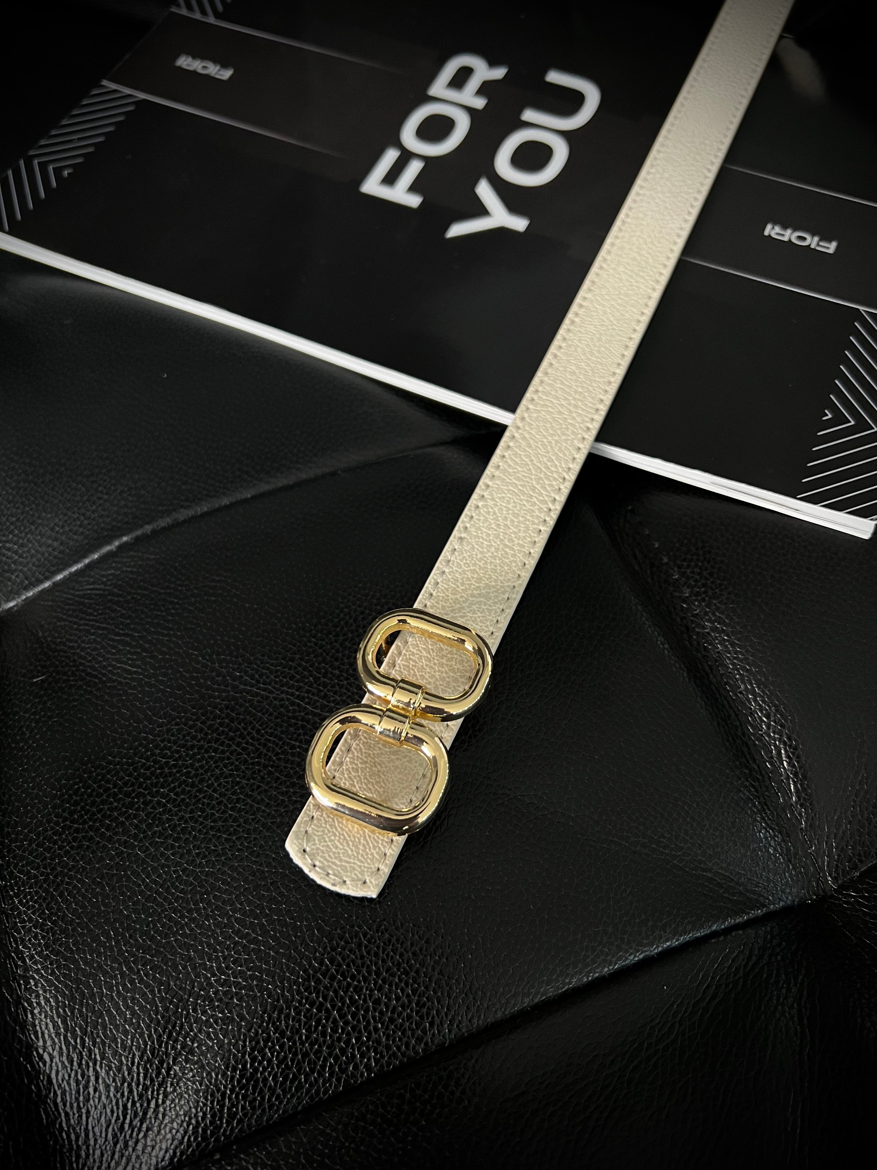 Fiori Çift Gold Tokalı Ince Kadın Kemeri