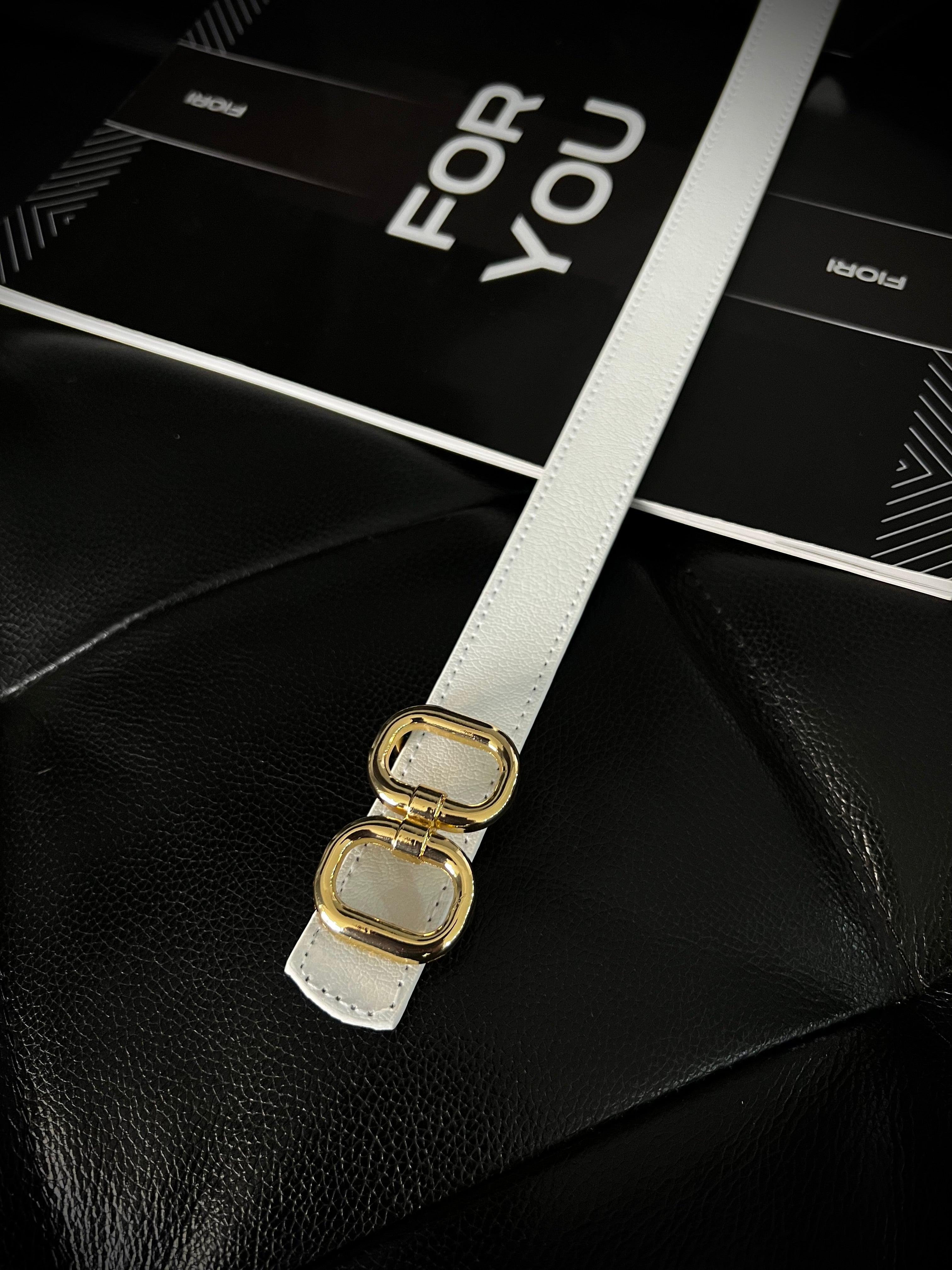 Fiori Çift Gold Tokalı Ince Kadın Kemeri