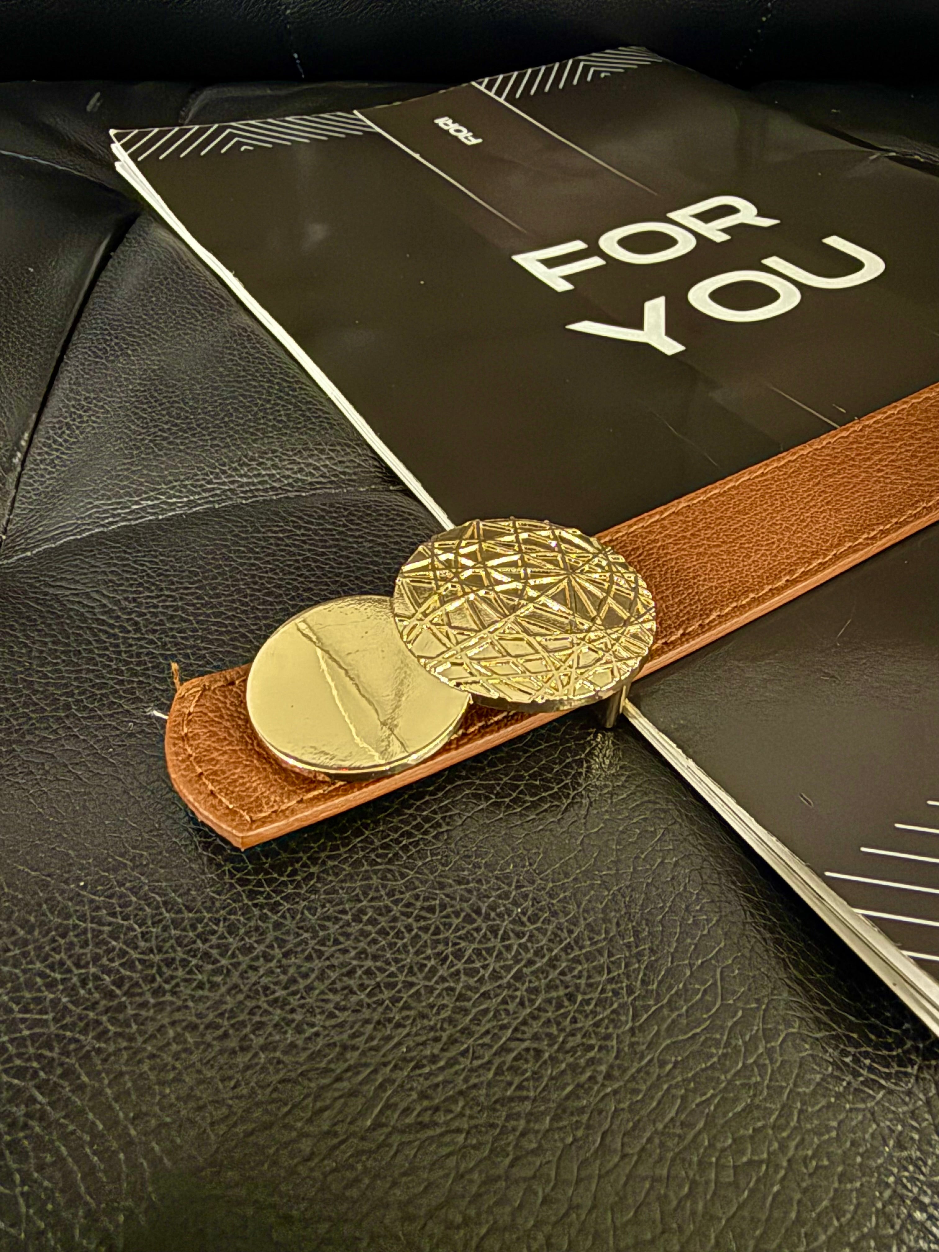 Fiori Yuvarlak Gold Toka Kadın Kemeri