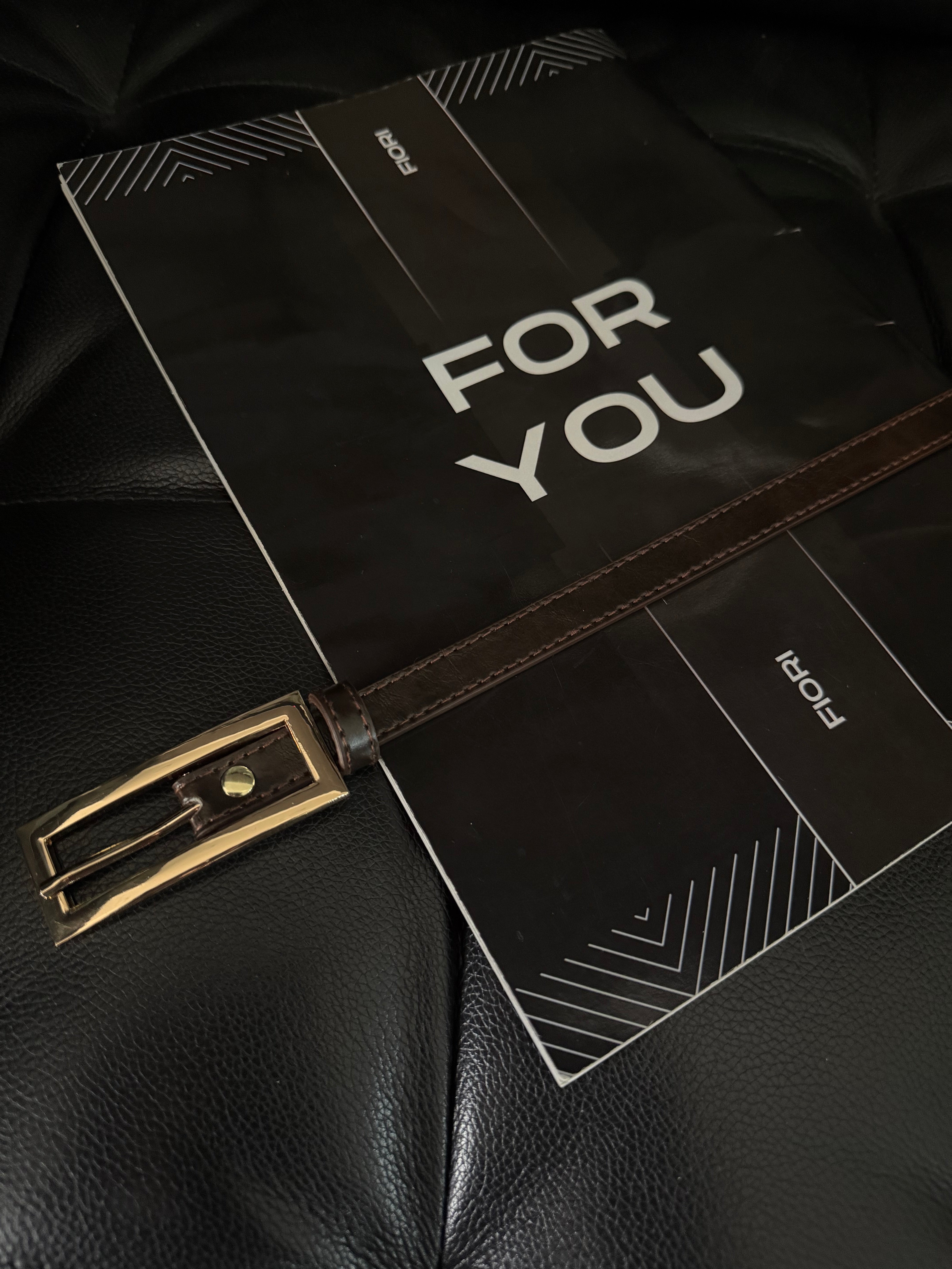Thin Belt with Gold Buckle