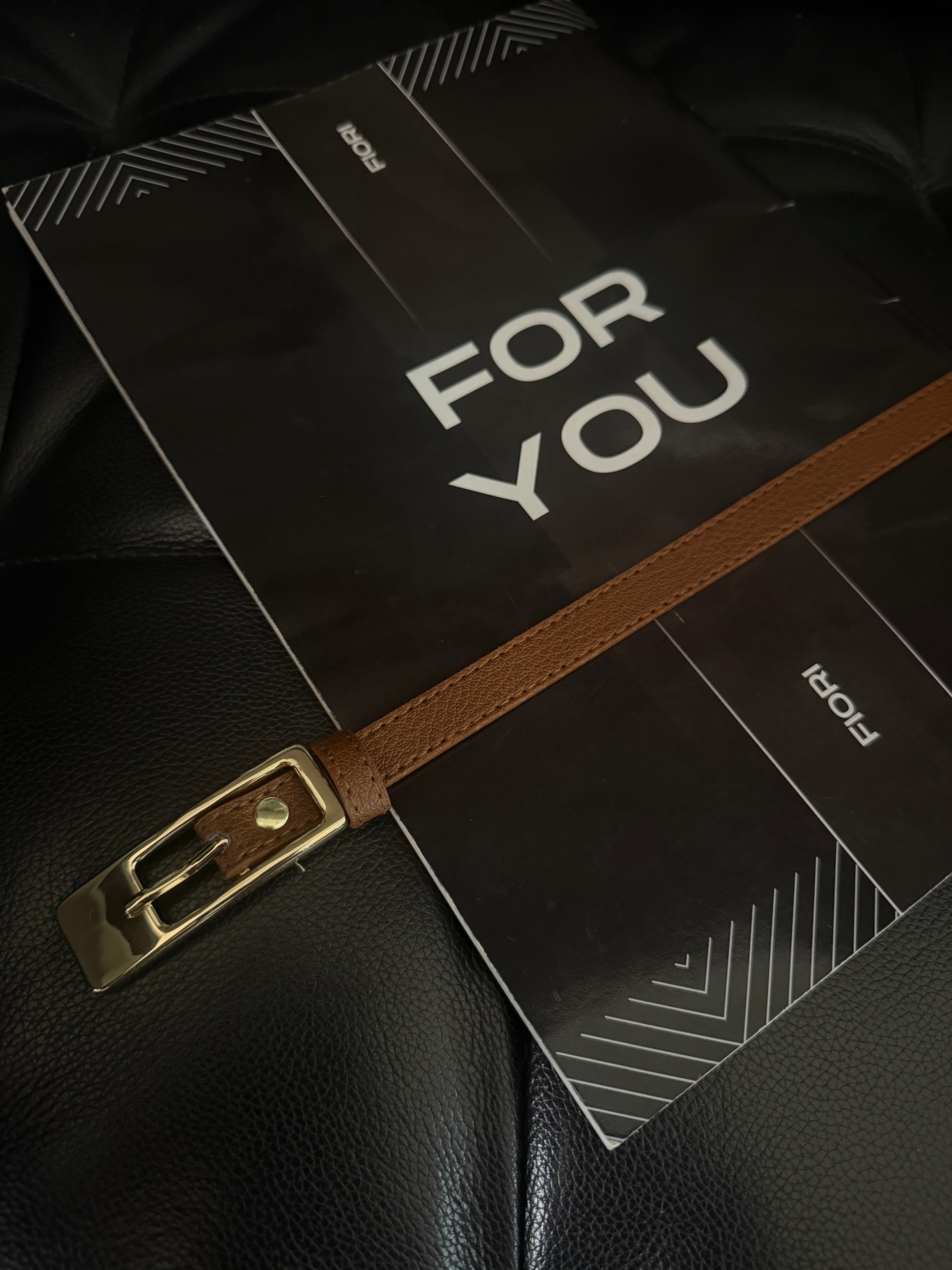 Thin Belt with Gold Buckle