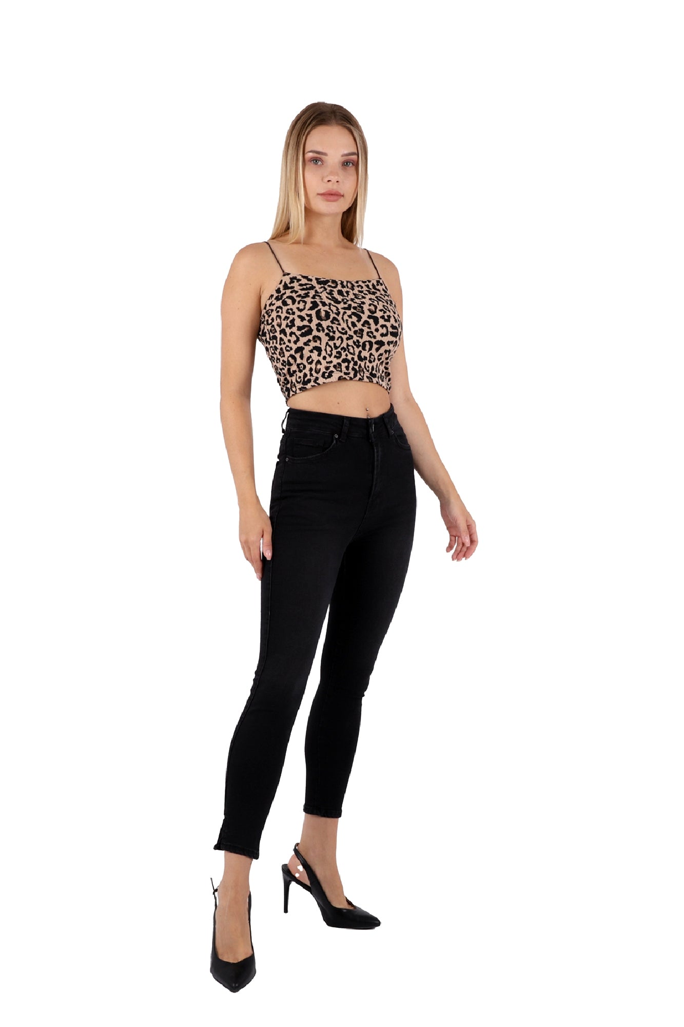 Yanı Yırtmaçlı Kot Pantolon - Antrasit Kot - (26-31) - 5