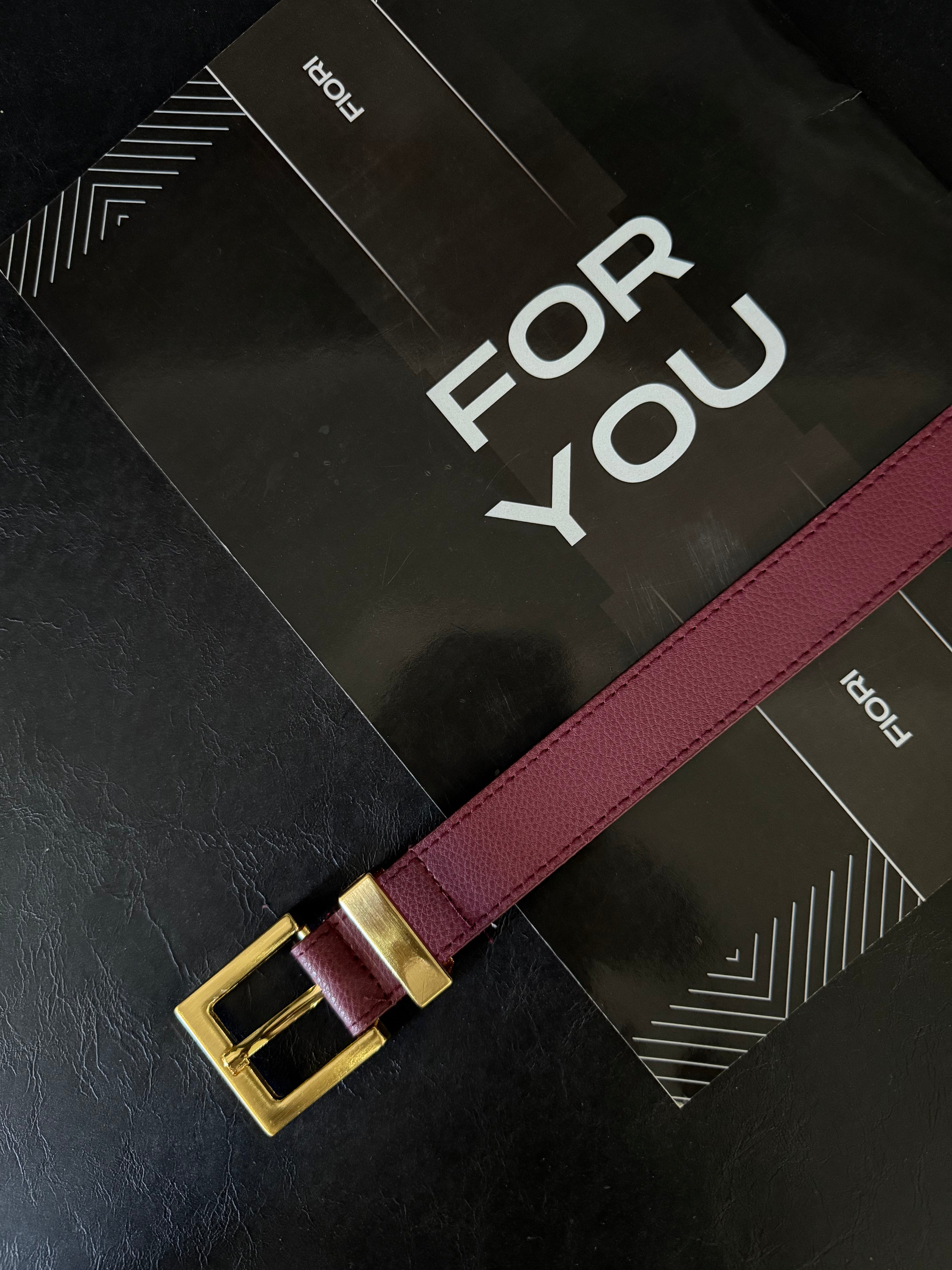 Square Buckle and Cross Women's Belt