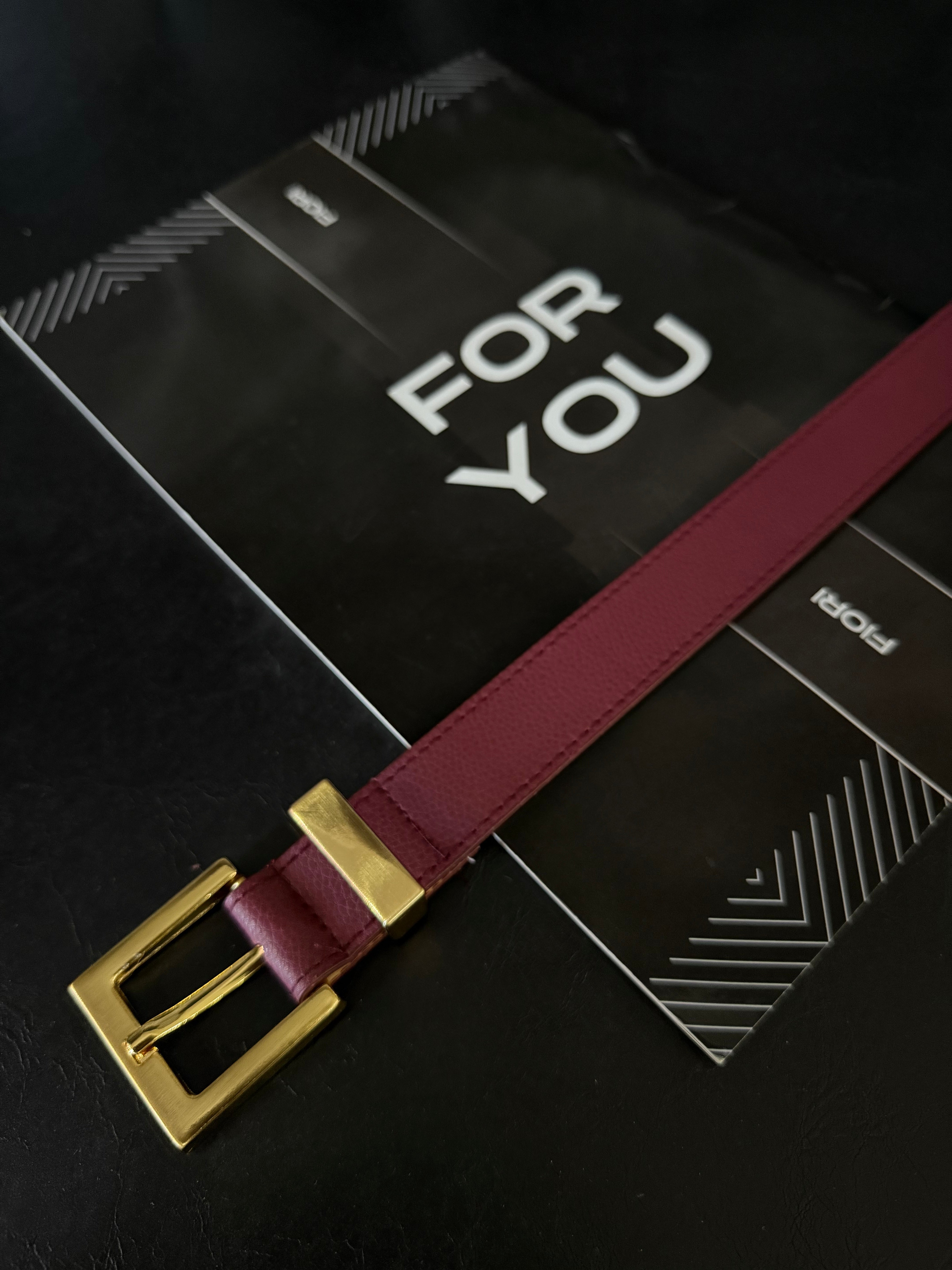 Square Buckle and Cross Women's Belt