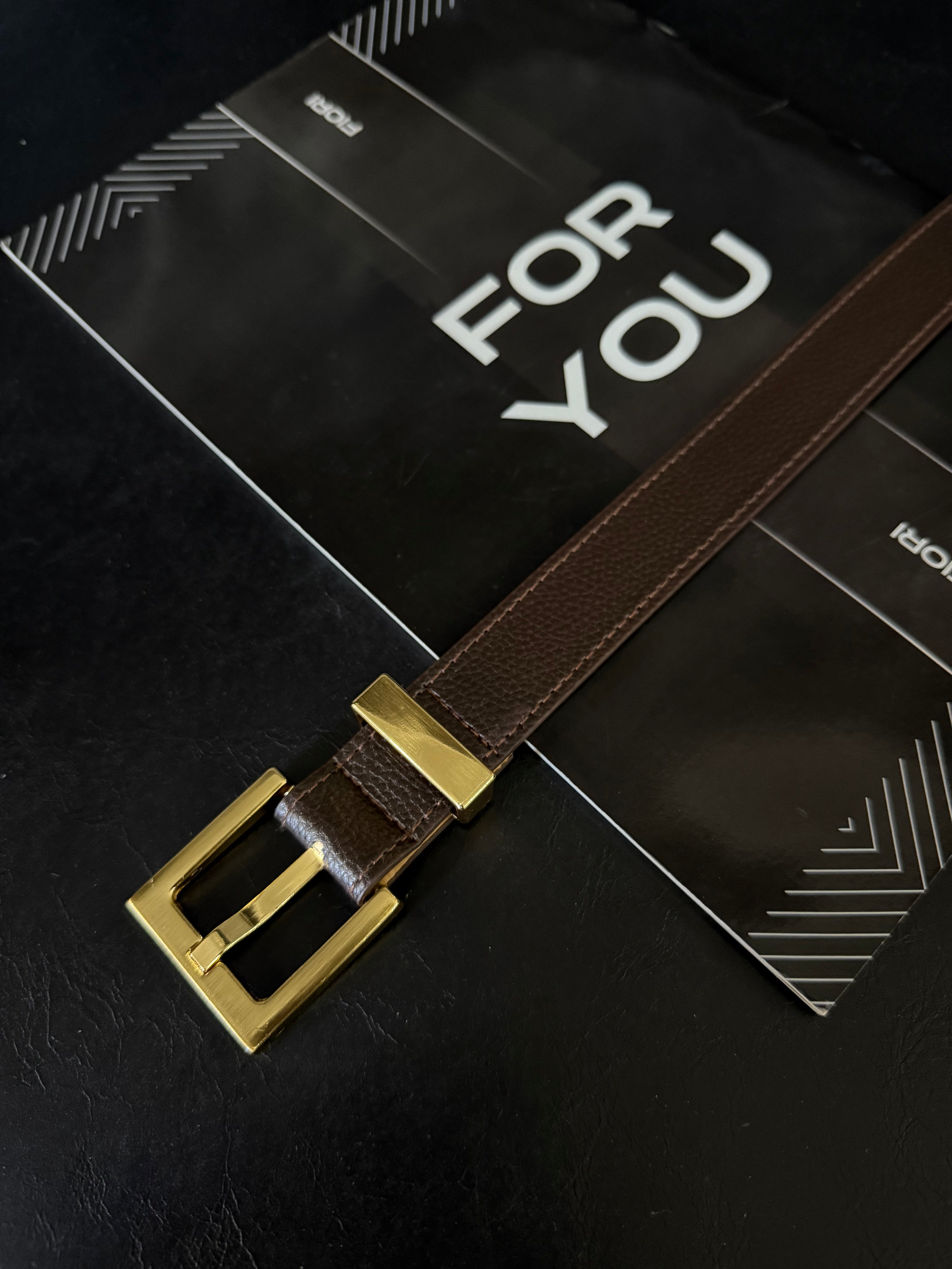 Square Buckle and Cross Women's Belt