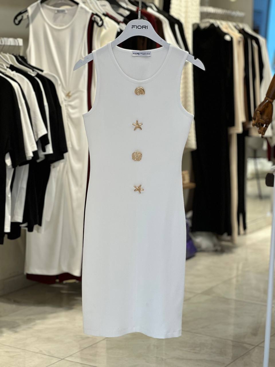 Beyaz Işıltılı Bodycon Elbise Japon Kollu