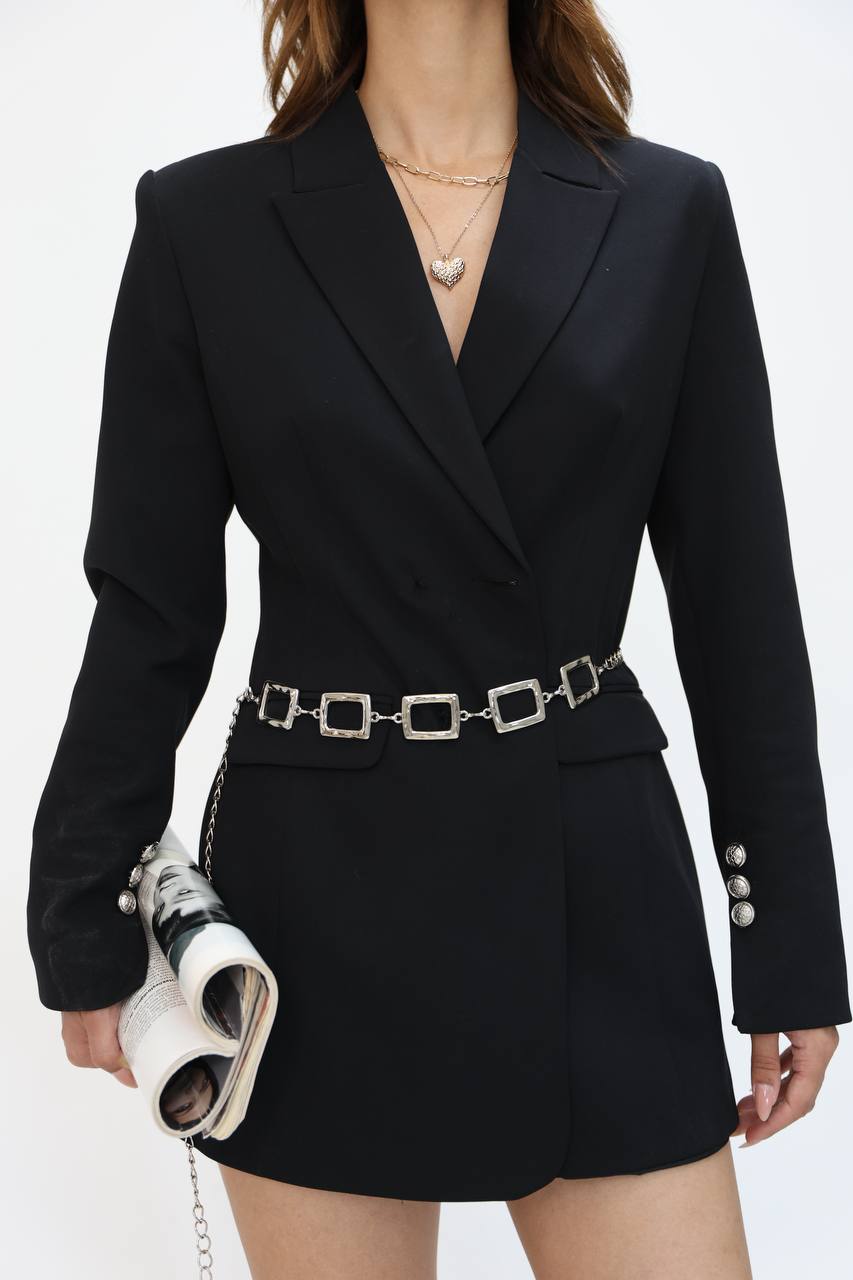 Square Design Chain Shirt Jacket Dress Trouser Belt