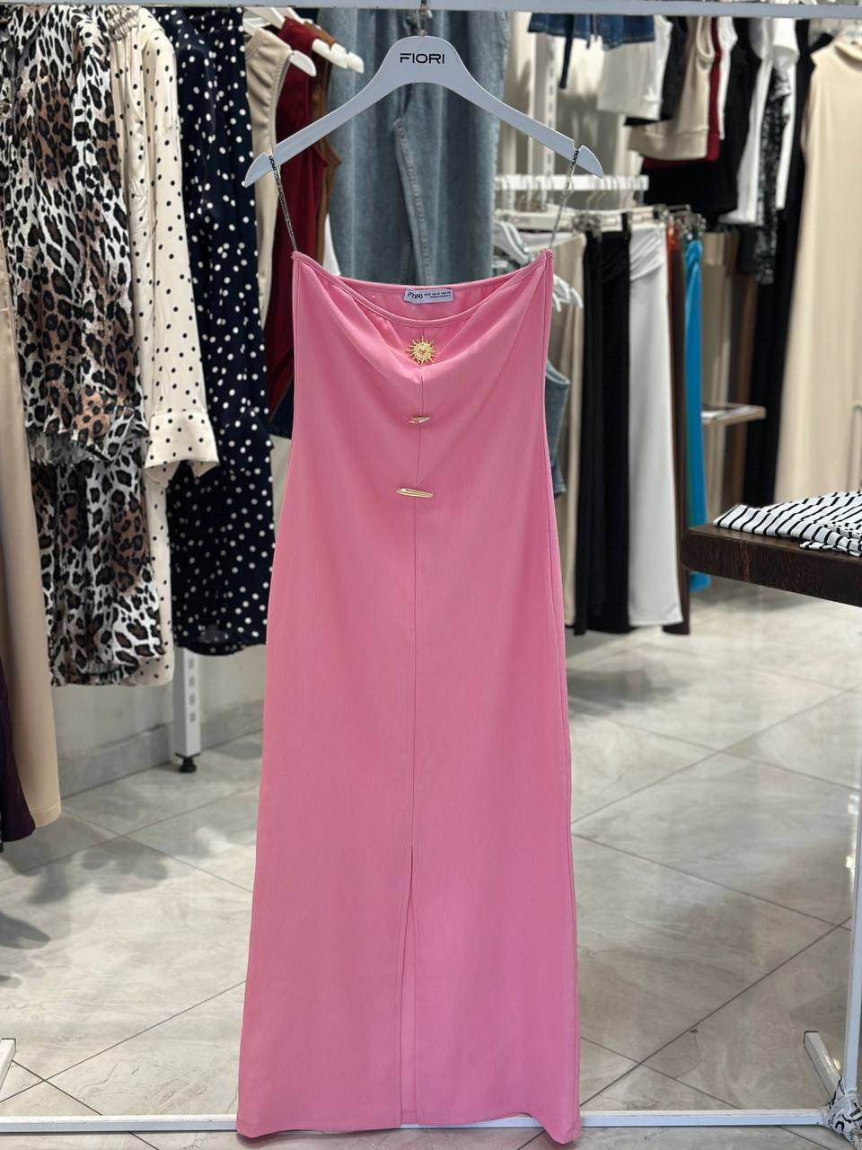 Pembe Seksi Zarif Resmi Slip Elbise