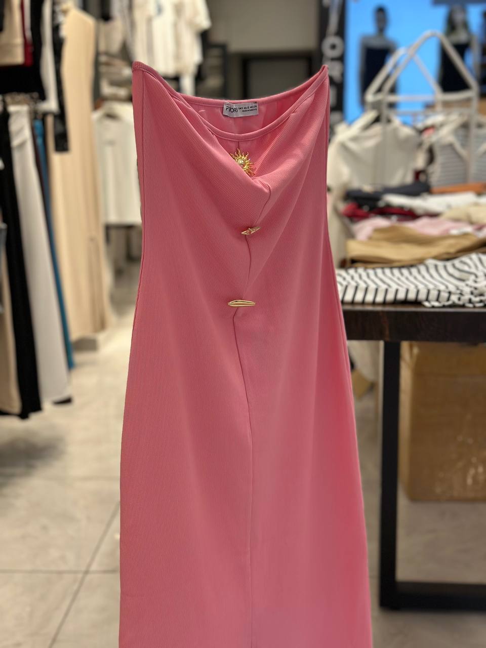 Pembe Seksi Zarif Resmi Slip Elbise