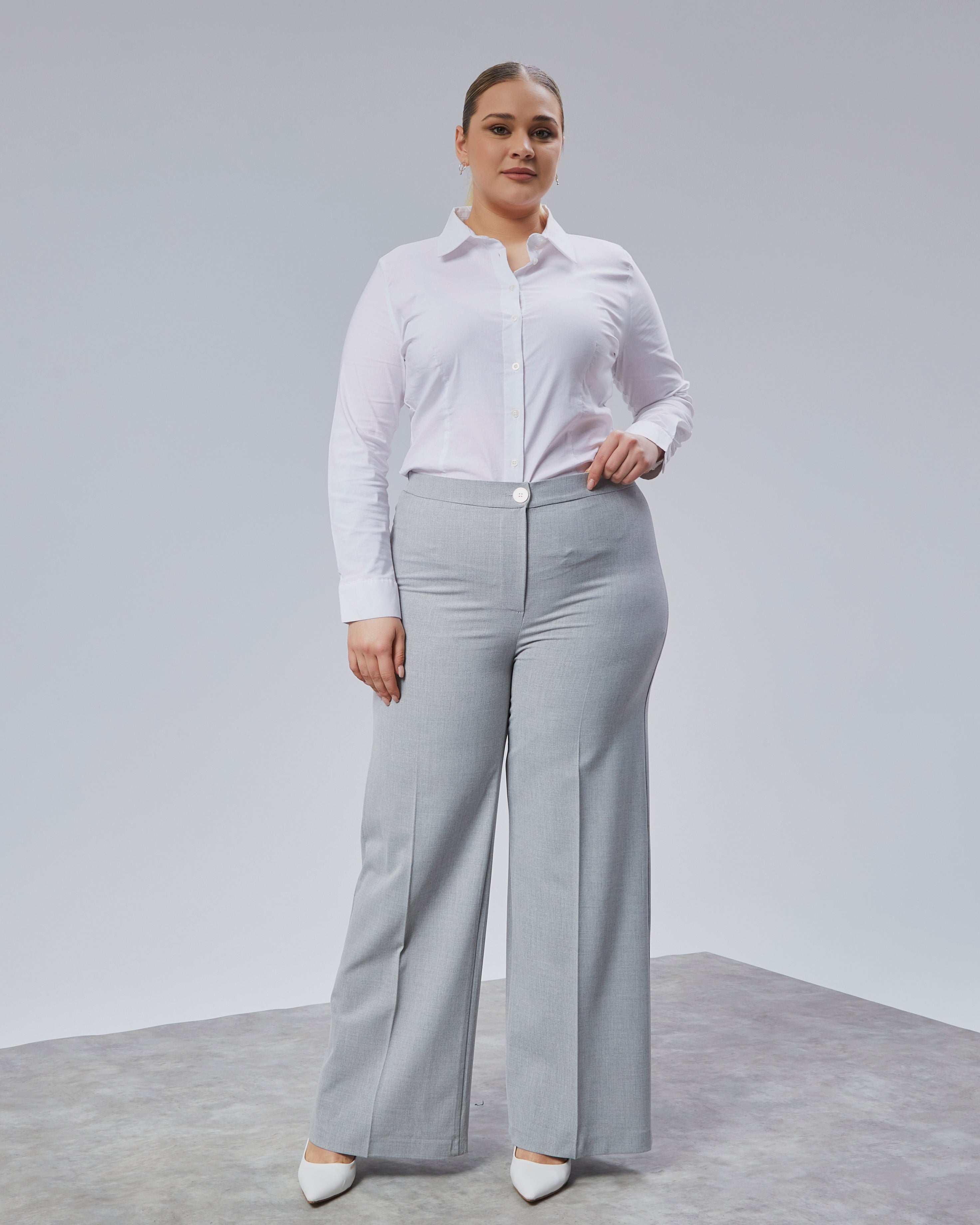 Poly Vıscose Full Lycra Beli Lastikli Battal Pantolon