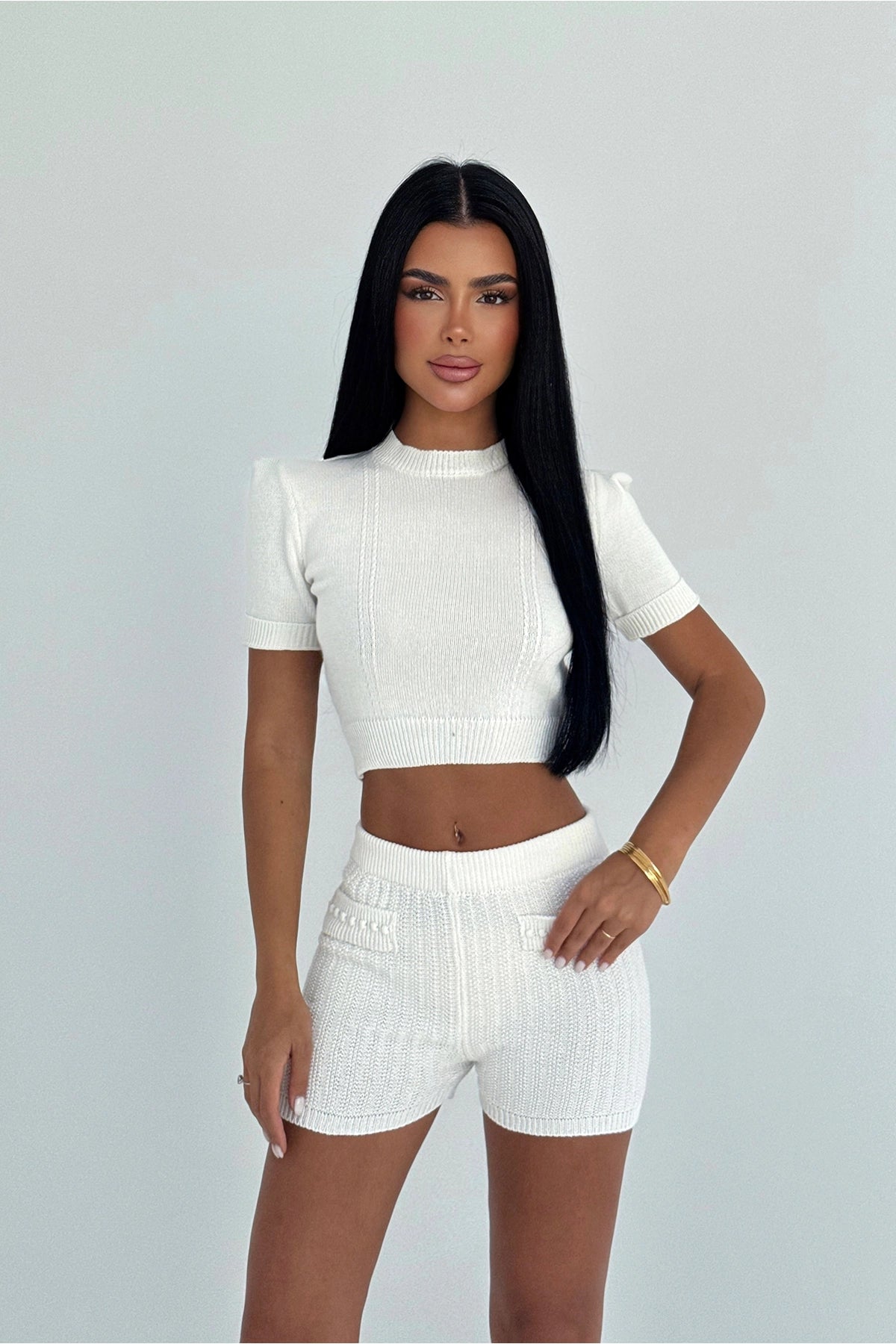 Ekru Şortlu Takım XS