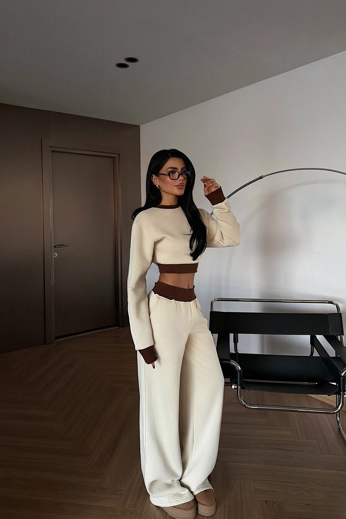 Krem Quill Eşofman Takımı XS