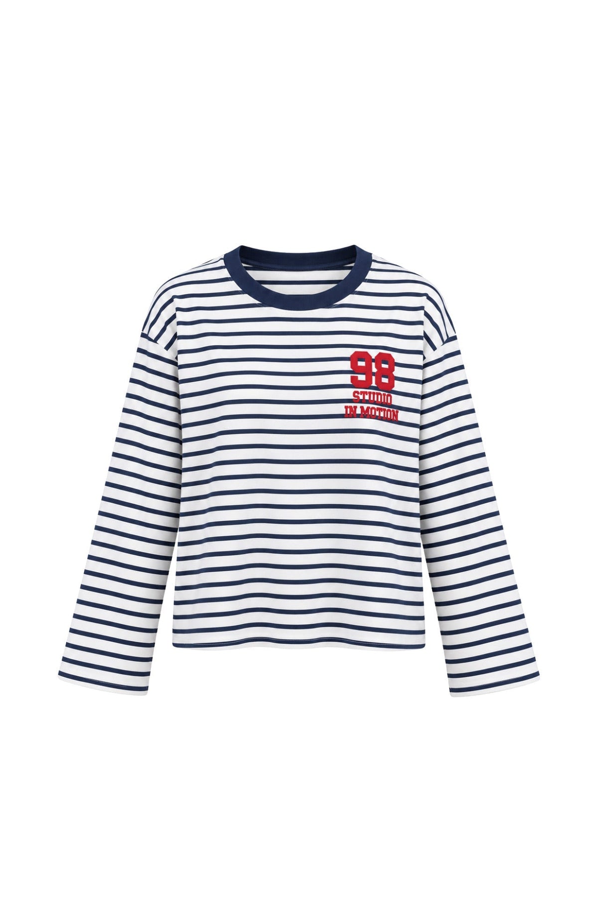 Baskılı Çizgi Detay Basic Sweatshirt - Lacivert