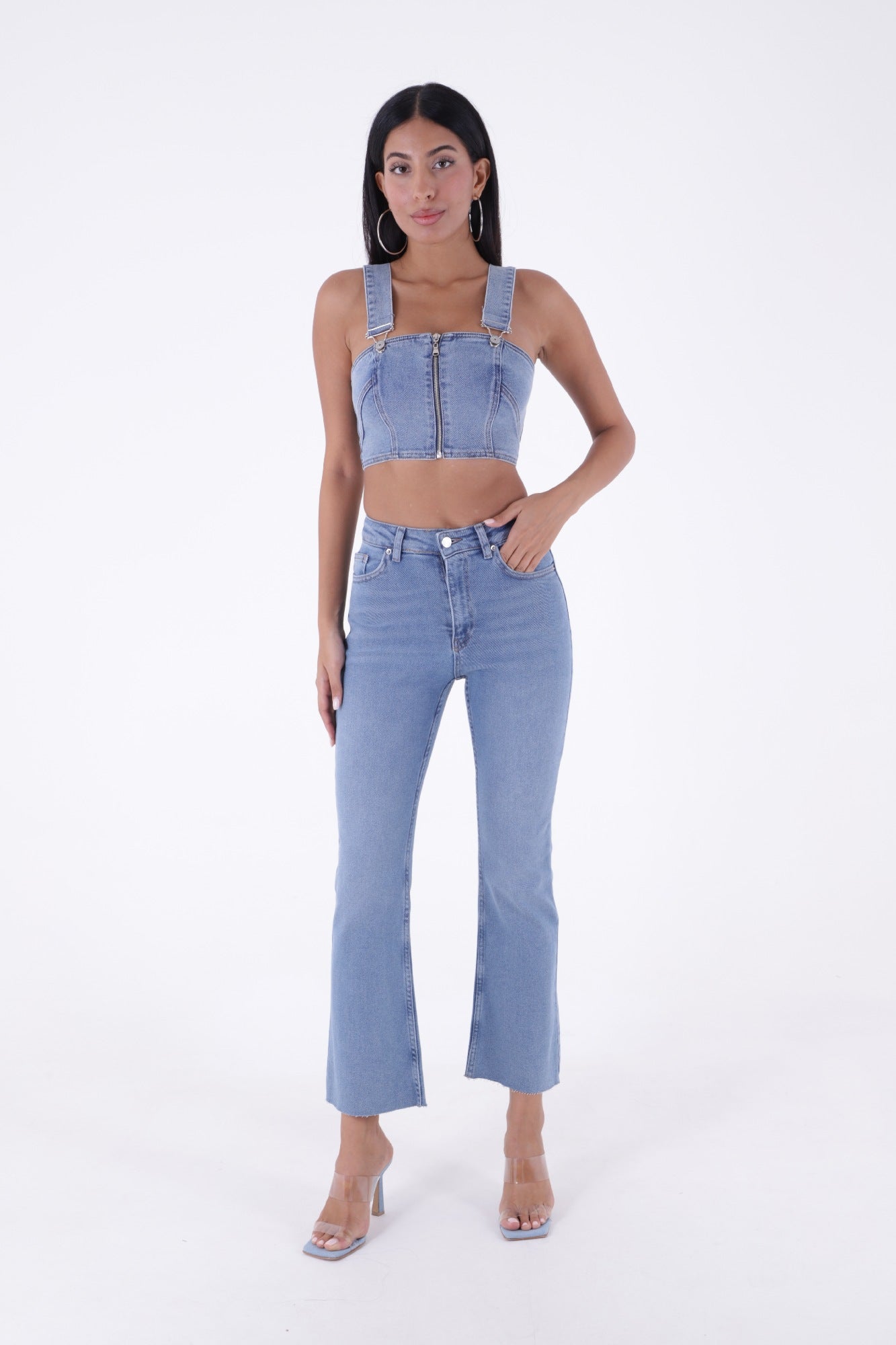 İspanyol Mom Fit Kot Pantolon 1706 Açık Mavi Kot
