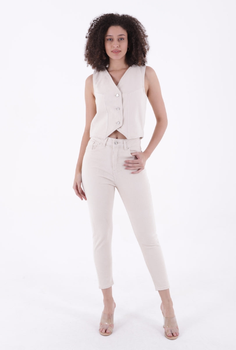 Kısa Boy Skinny Kot Pantolon 810 Naturel