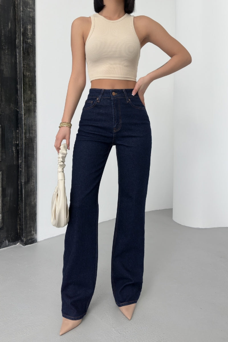 Yüksel Bel Straight Kot Pantolon 7033