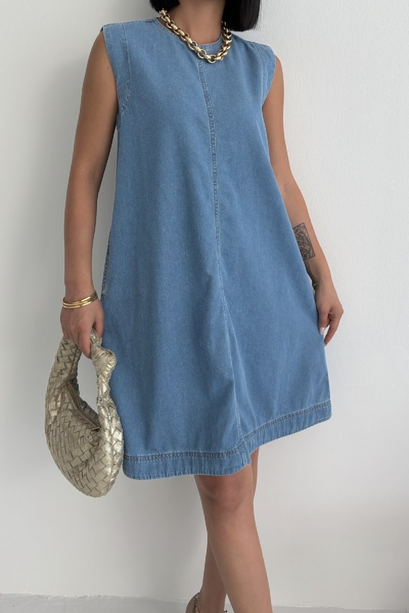 Kolsuz Cepli Oversize Elbise 3043