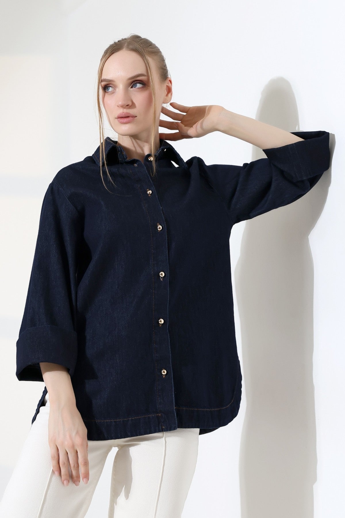 Oversize Düğmeli Gömlek 6262