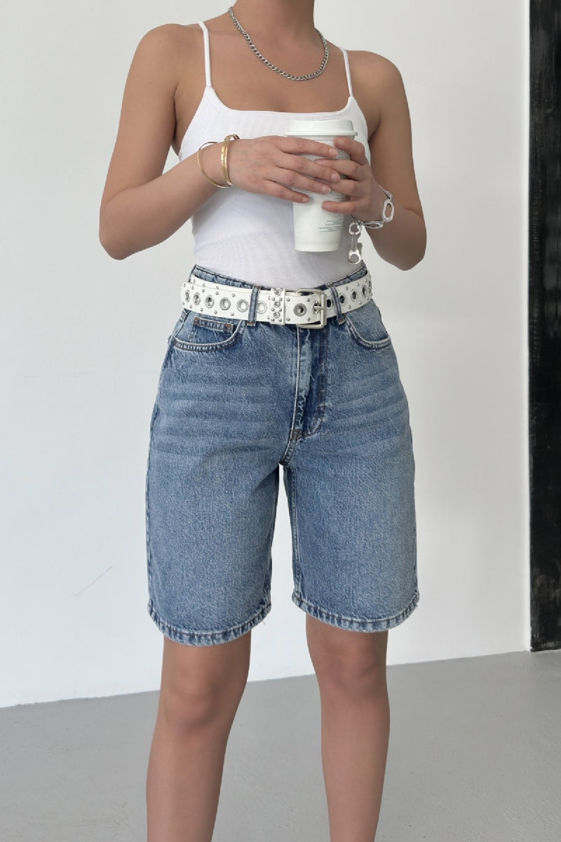 Orta Boy Kot Şort 2001 Orta Mavi Kot