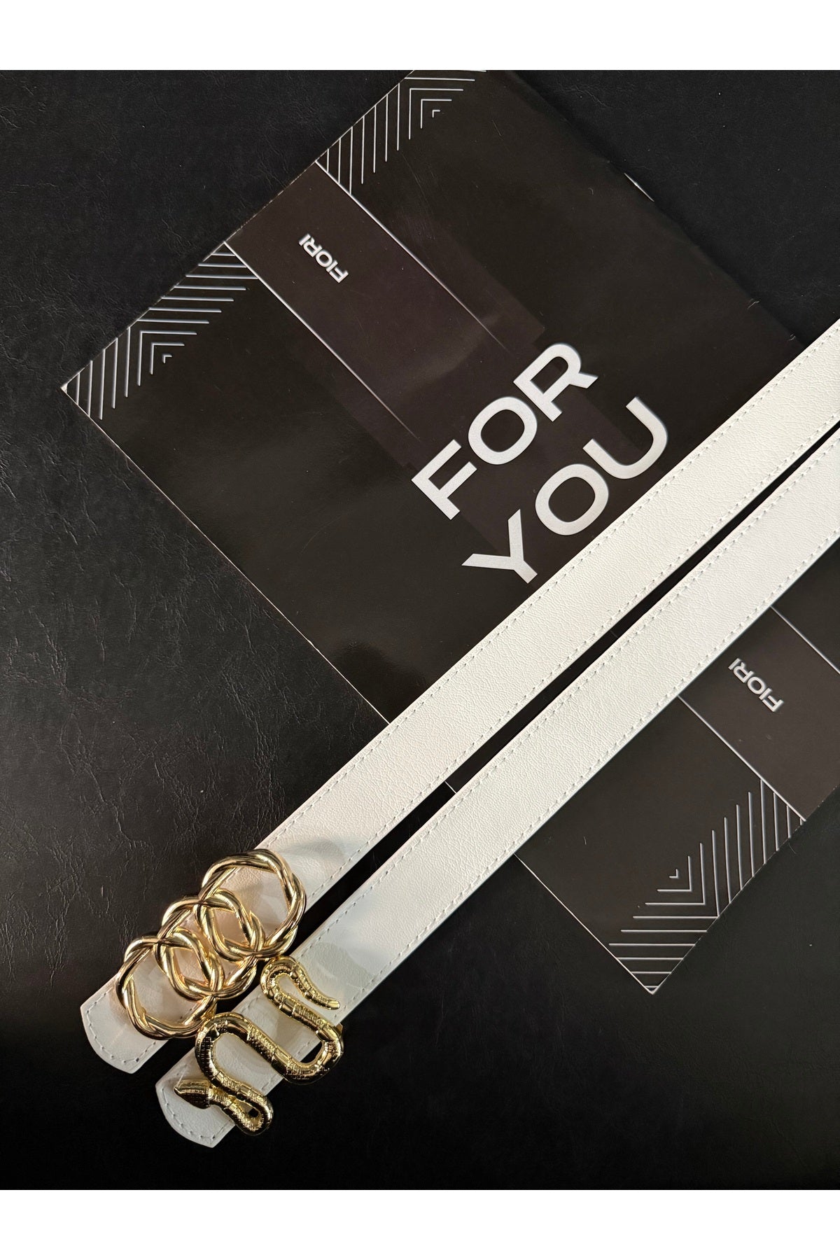 2'li Birleşik Halka Ve Yılan Tokalı Kadın Pantolon Kemeri, Ceket Kemeri, Elbise Kemeri