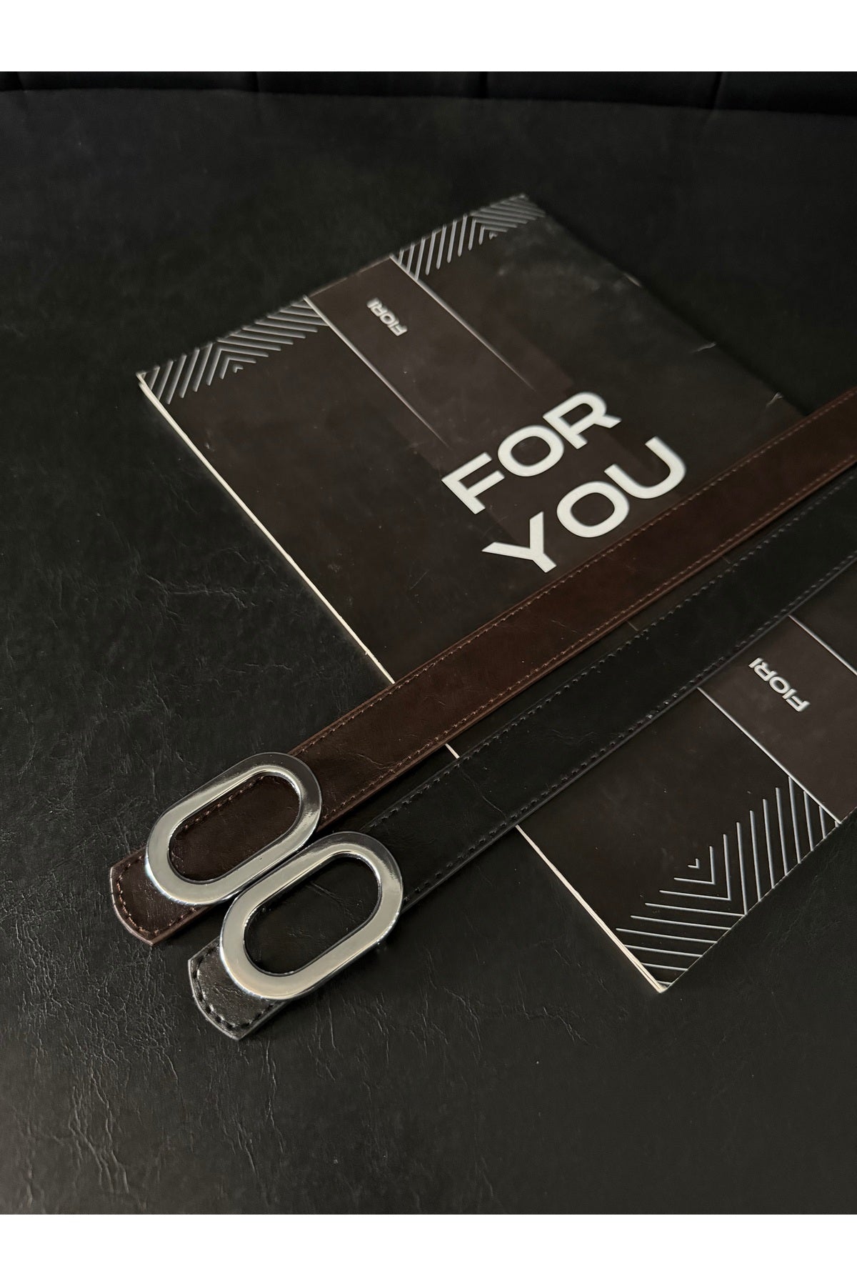 2'li Oval Gümüş Tokalı Kadın Pantolon Kemeri, Ceket Kemeri, Gömlek Kemeri, Elbise Kemeri
