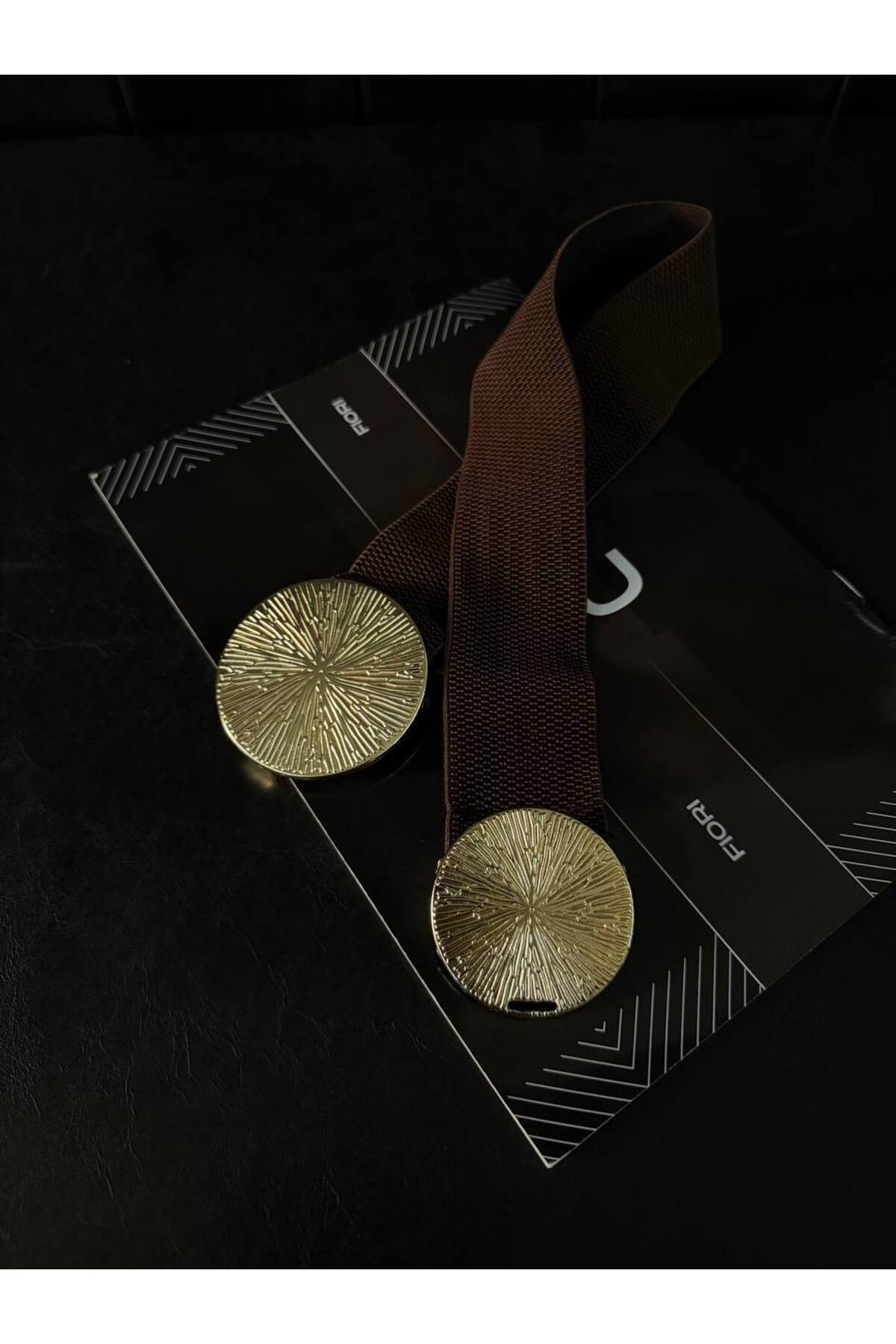 Gold Tokalı Geçmeli Elastik Kadın Kemeri, Ceket Kemeri, Gömlek Kemeri, Elbise Kemeri