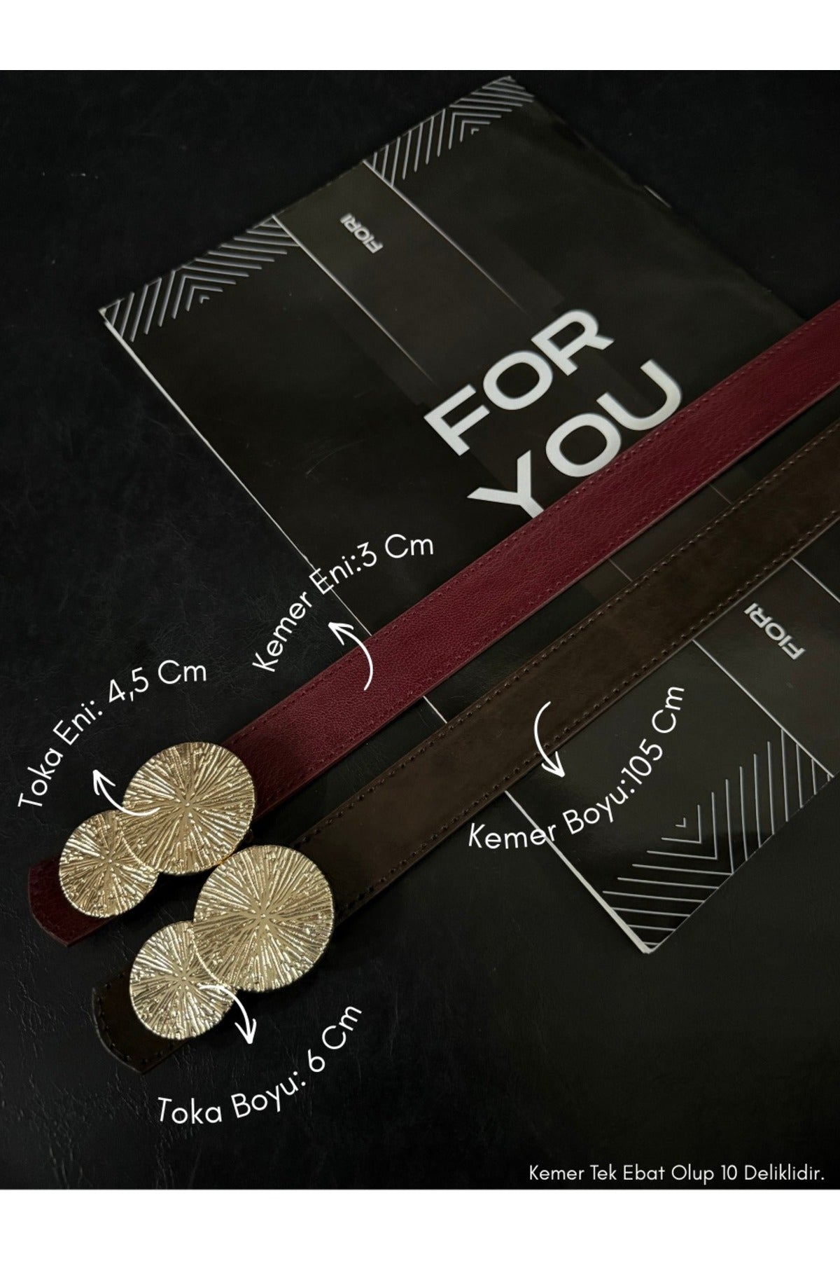 2'li Yuvarlak Gold Toka Kadın Kemeri, Pantolon Kemeri, Ceket Kemeri, Elbise Kemeri, Gömlek Kemeri
