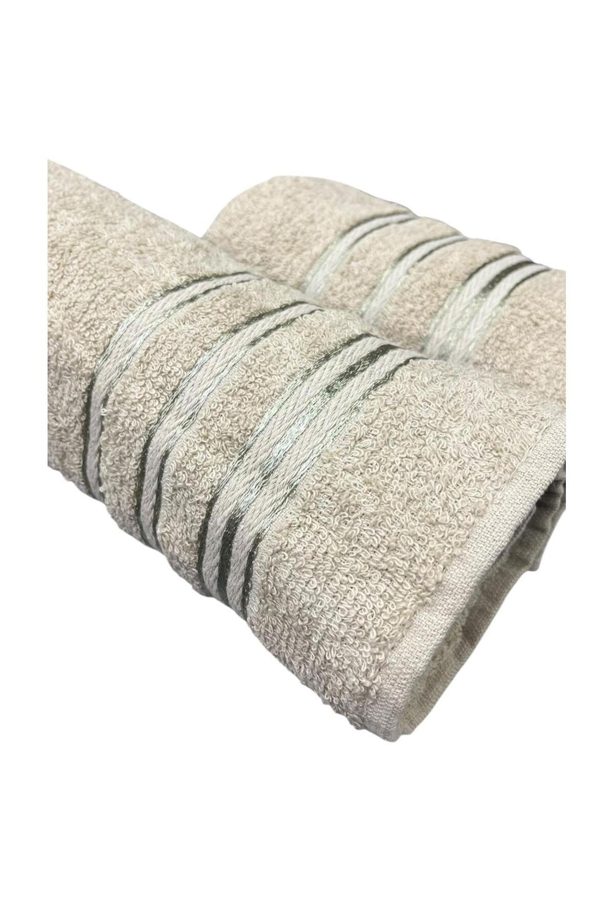 2 PIECE BATH AND HAND TOWEL SET BROWN COTTON
