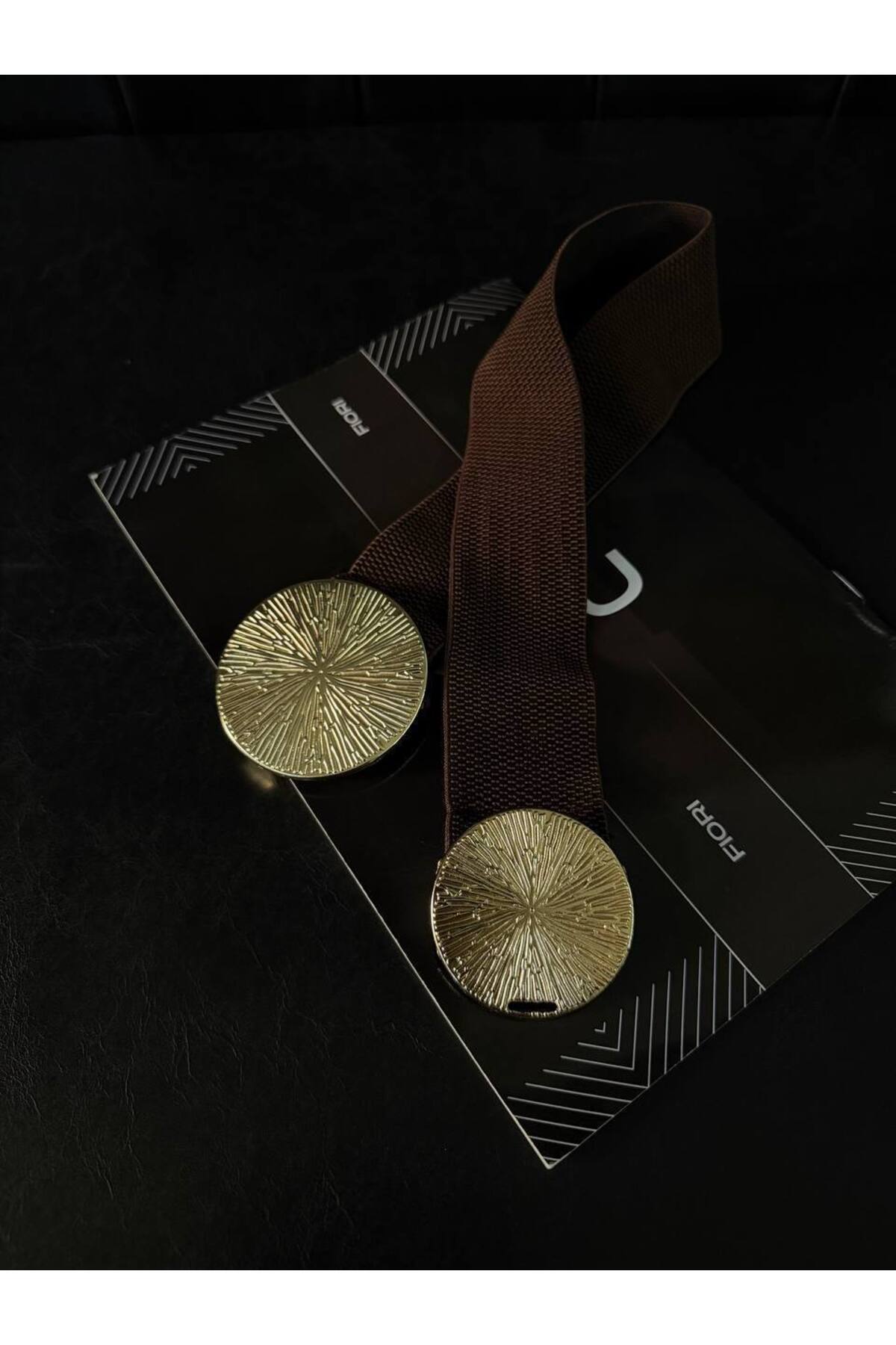 Gold Tokalı Geçmeli Elastik Kadın Kemeri, Ceket Kemeri, Gömlek Kemeri, Elbise Kemeri