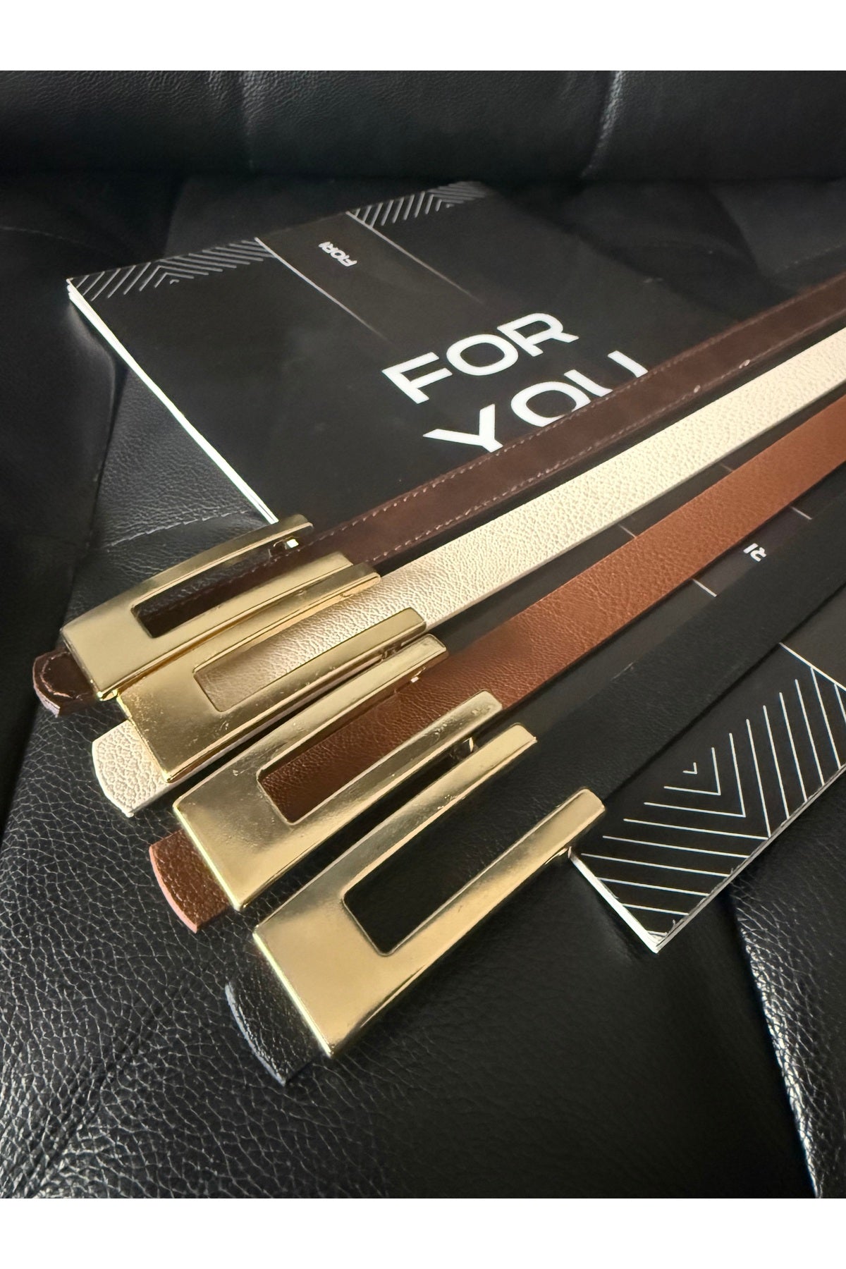 Tasarım Gold Tokalı Ince Kadın Kemeri, Ceket Kemeri, Gömlek Kemeri, Elbise Kemeri