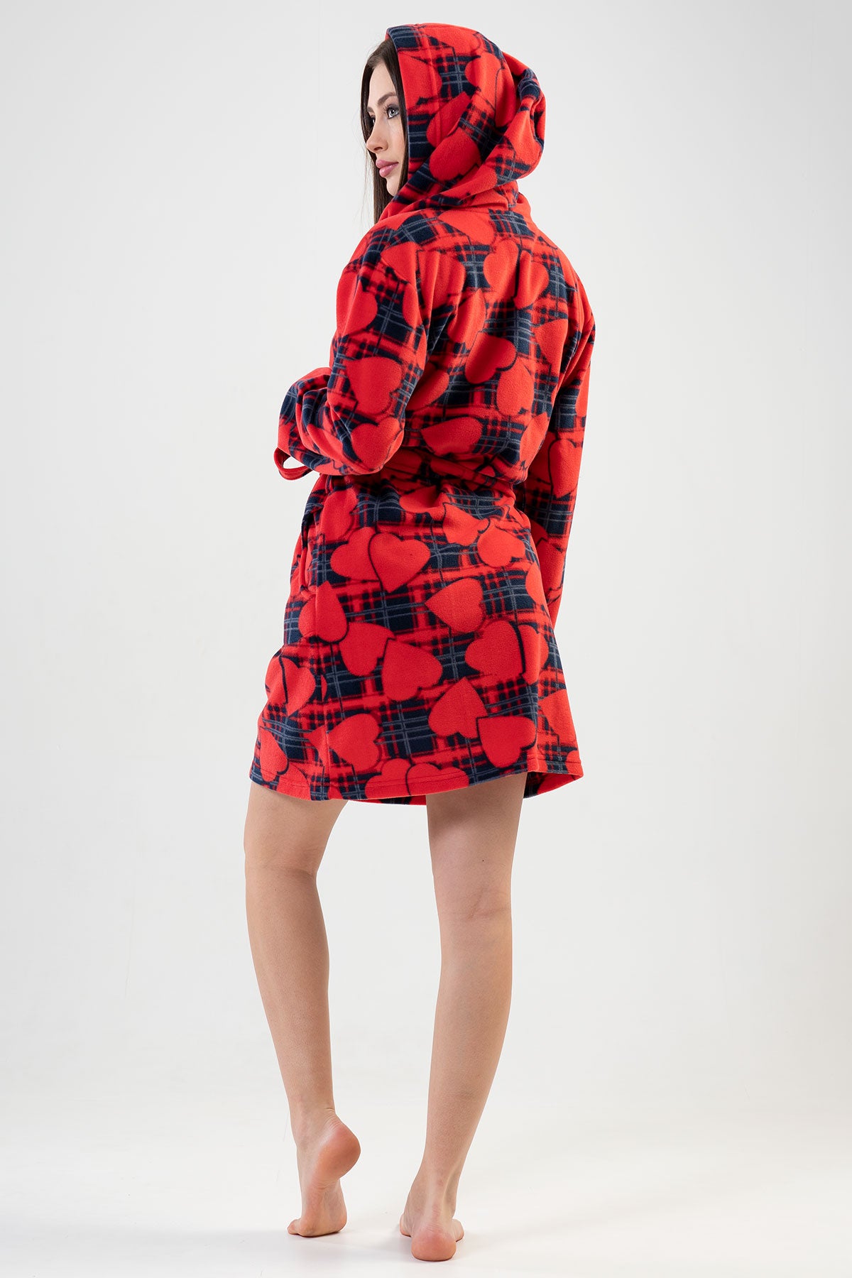 BAYAN POLAR KAPSONLU CEPLI KISA SABAHLIK