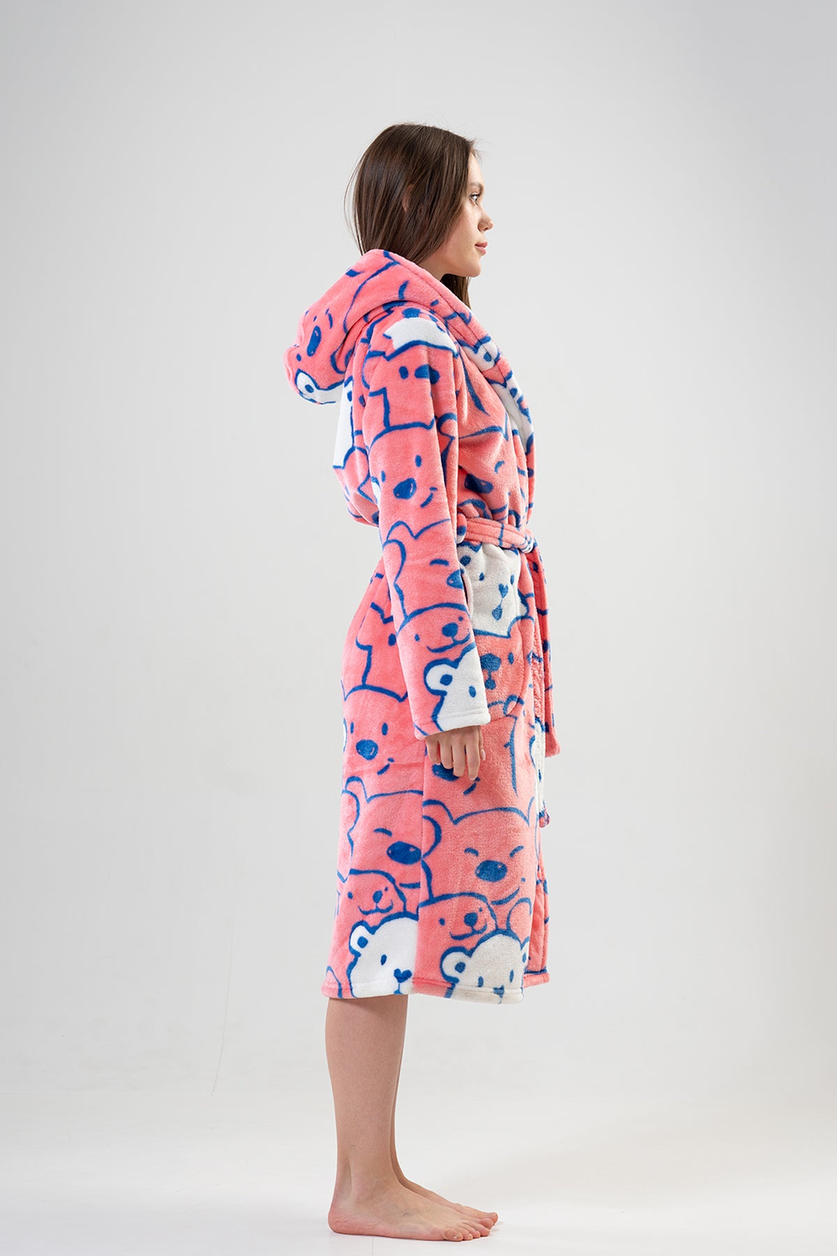 BAYAN SOFT KAPSONLU UZUN KOL CEPLI UZUN SABAHLIK