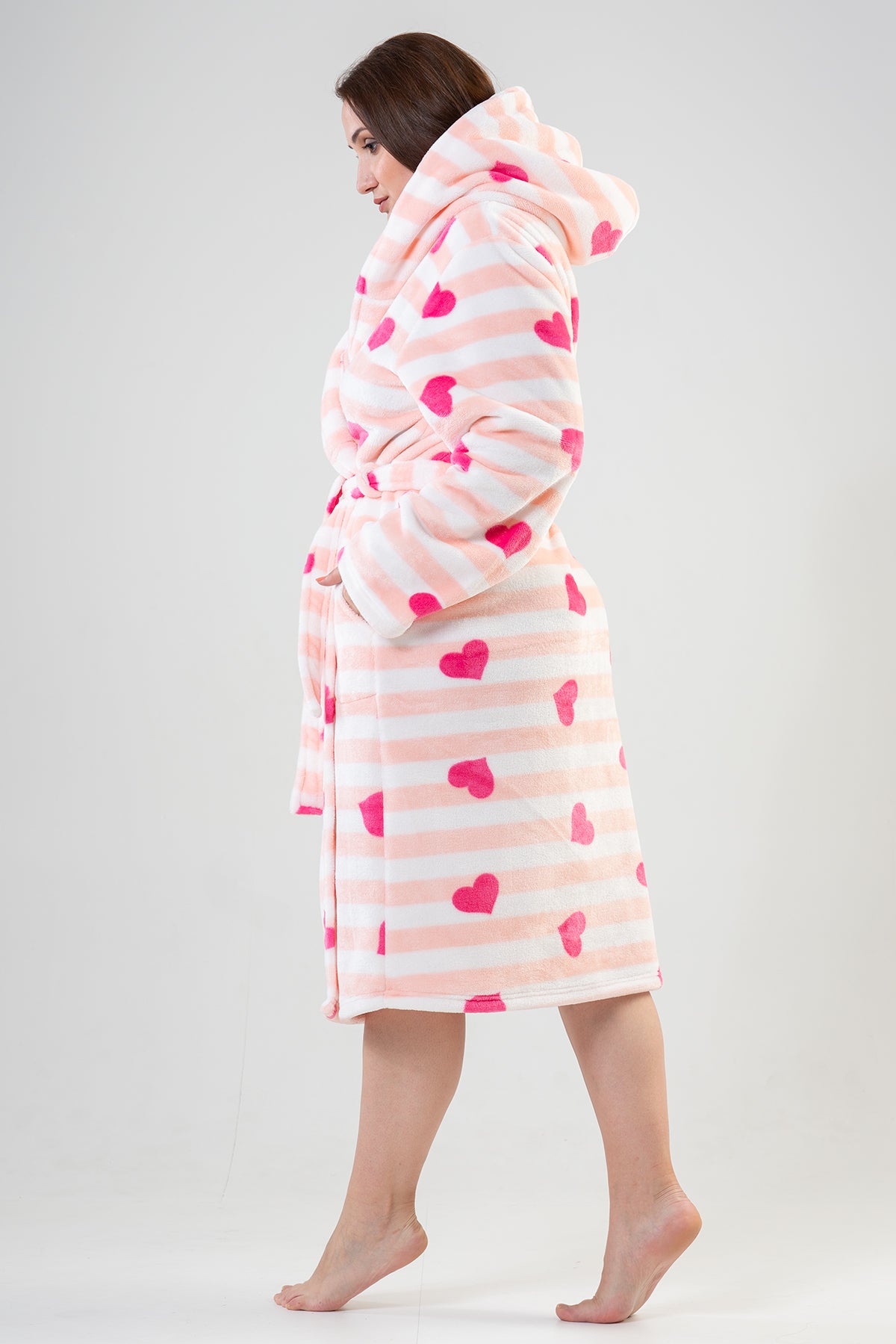 BAYAN SOFT XXL KAPSONLU UZUN KOL CEPLI UZUN SABAHLIK