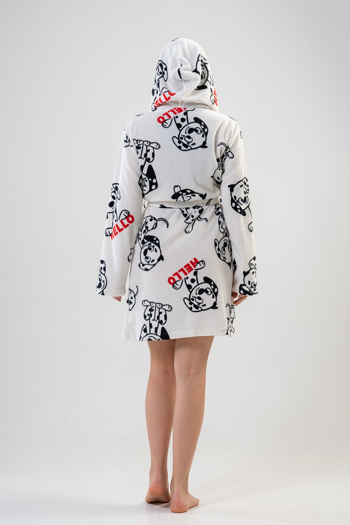 BAYAN POLAR KAPSONLU CEPLI KISA SABAHLIK - BRIGHT WHITE
