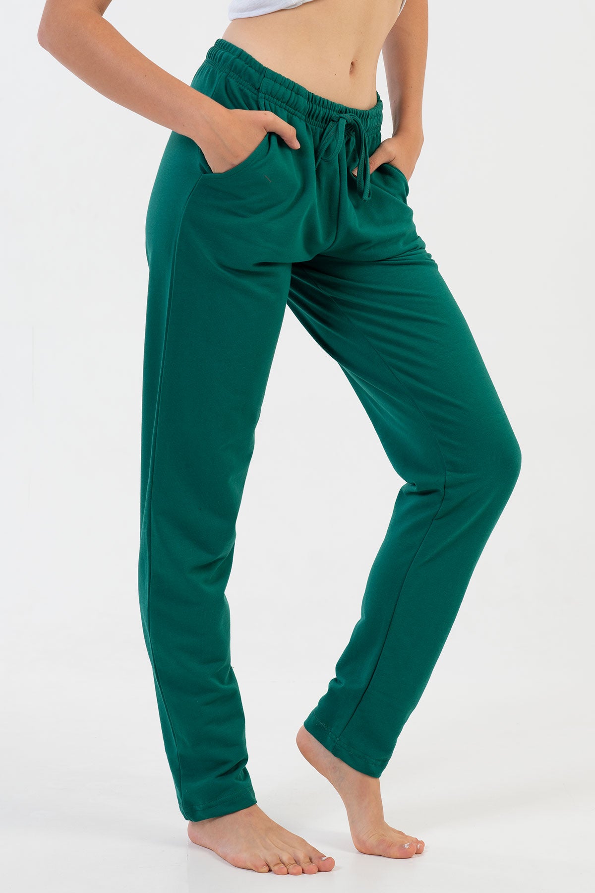 KADIN 2IPLIK CEPLI TEK ALT PIJAMA - MIX