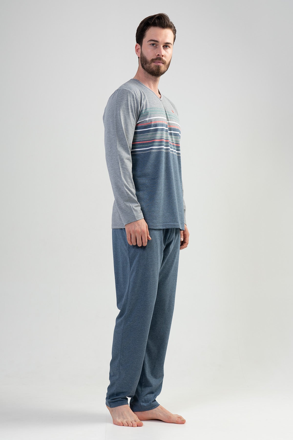 CEPLI ERKEK P.SUPREM XXL V YAKA UZUN KOL PIJAMA TAKIM