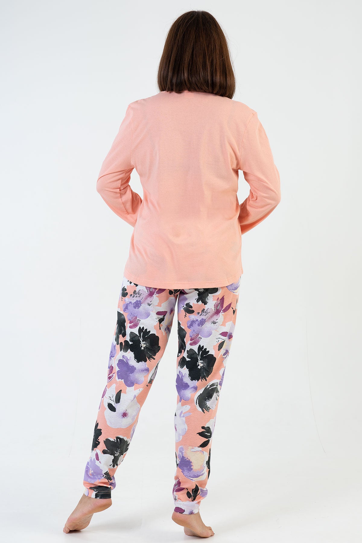 KADIN P.SUPREM XXL O YAKA UZUN KOL ETEGI OVAL PIJAMA TAKIM - BABY PINK