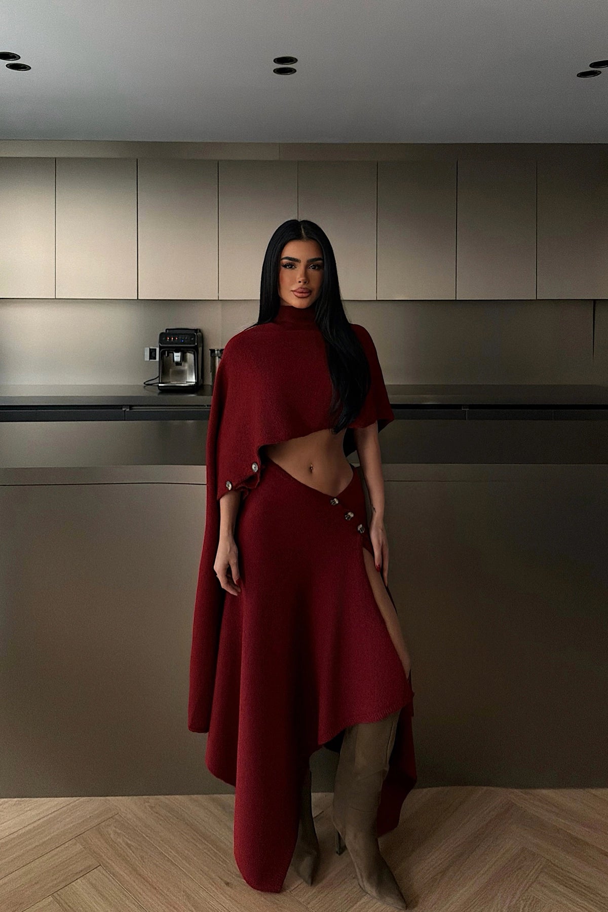 Burgundy Suzette Knit Set