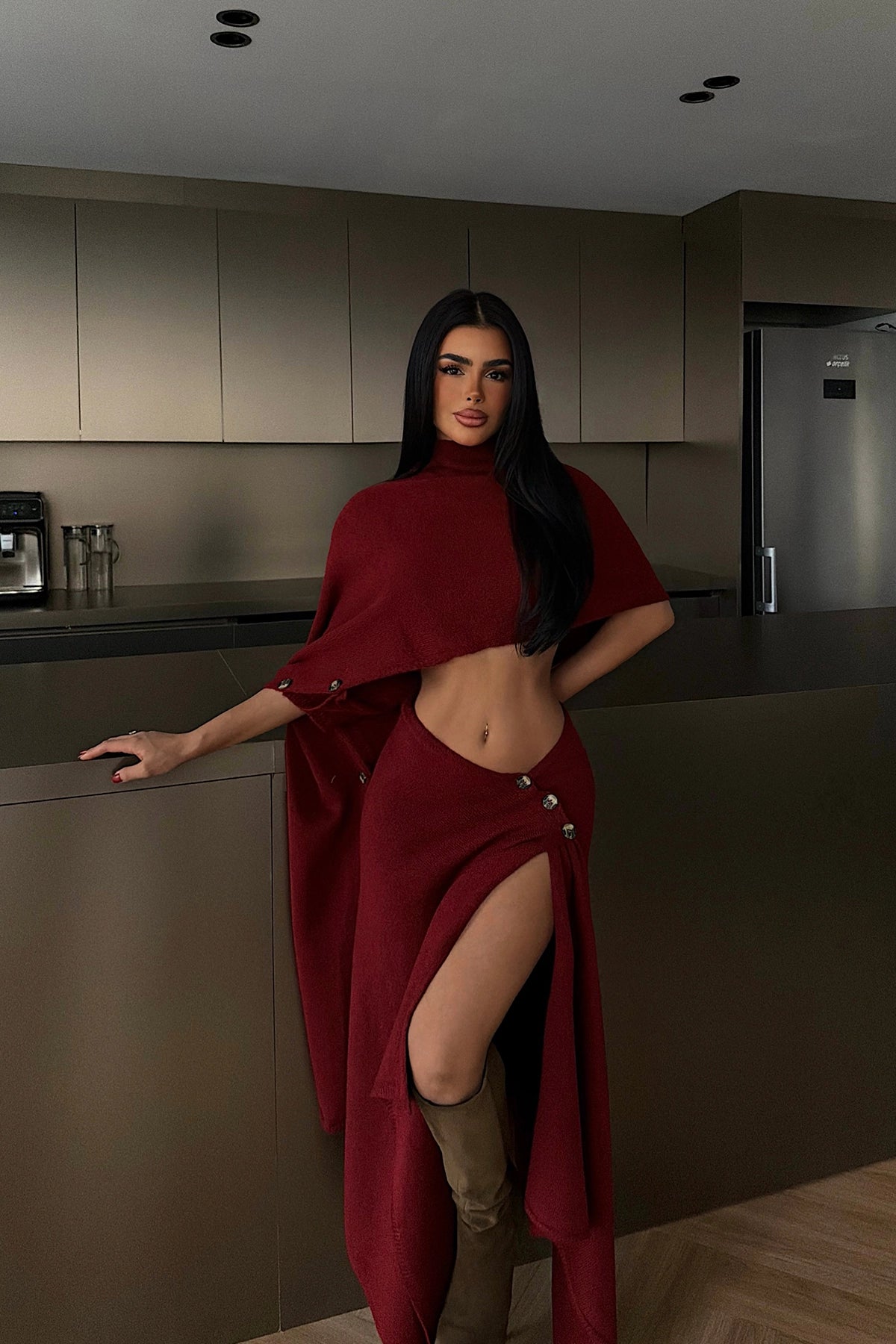 Burgundy Suzette Knit Set