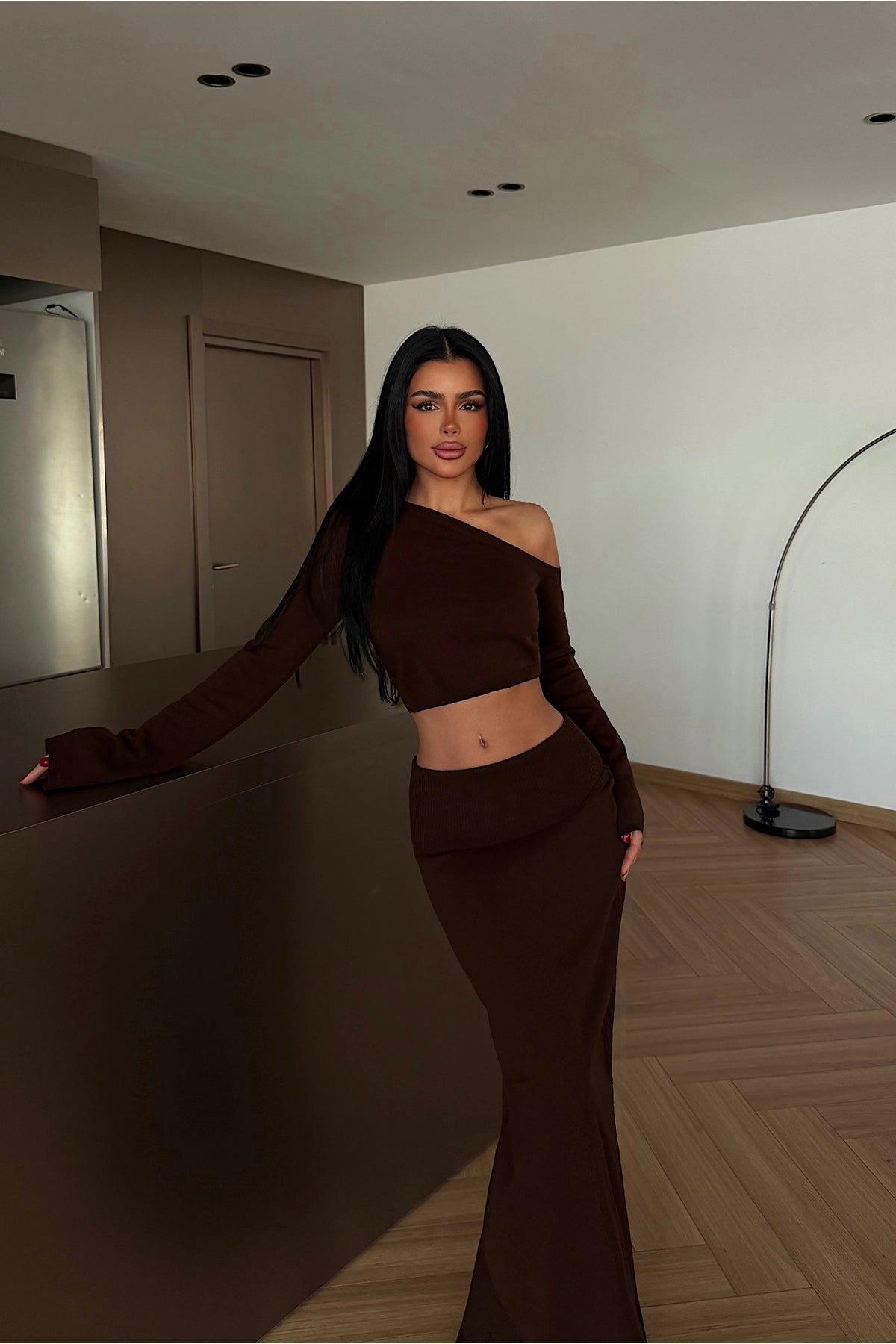 Acı Kahve Etekli Takım