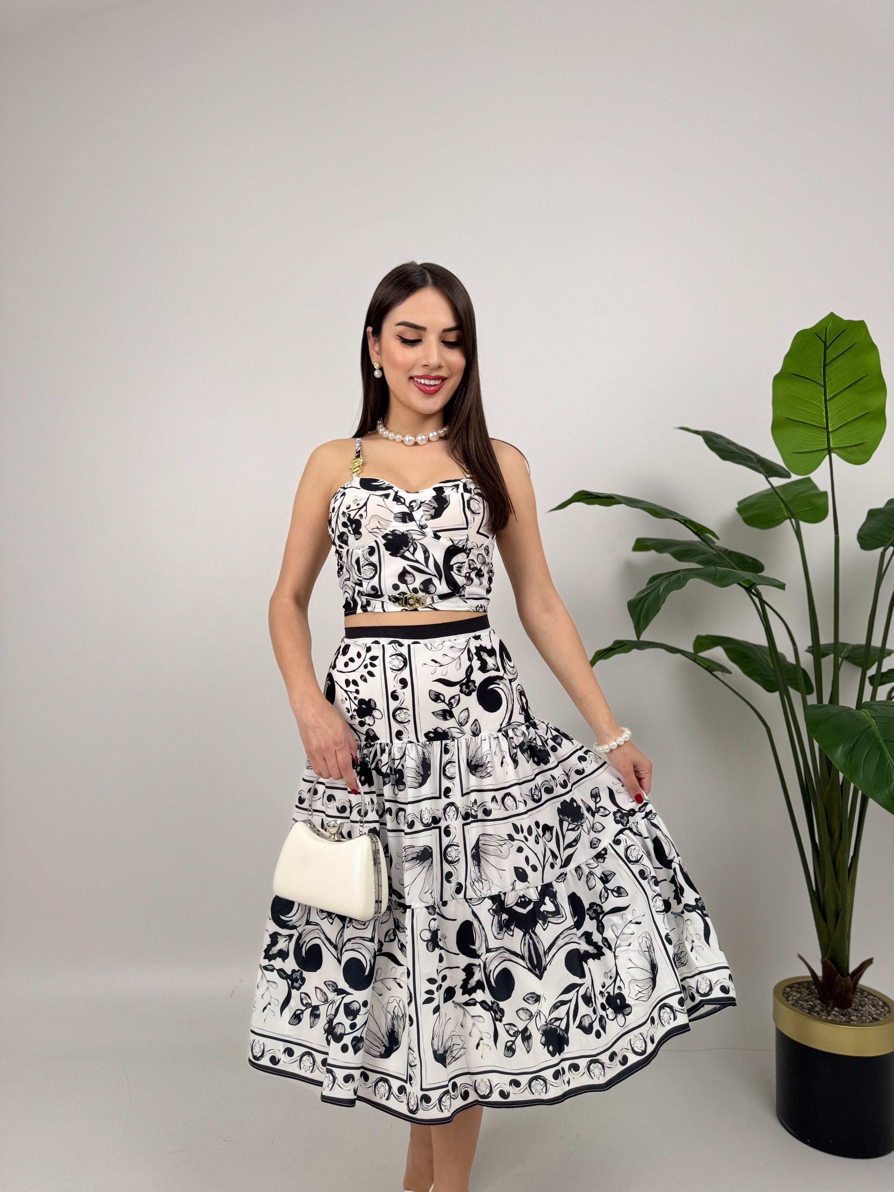 2107 DESENLİ KREP BÜSTİYERLİ İKİLİ TAKIM